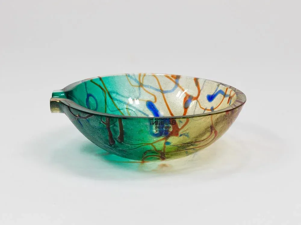 Vintage Italian Murano Art Glass Bowl by Alfredo Barbini, 1970s