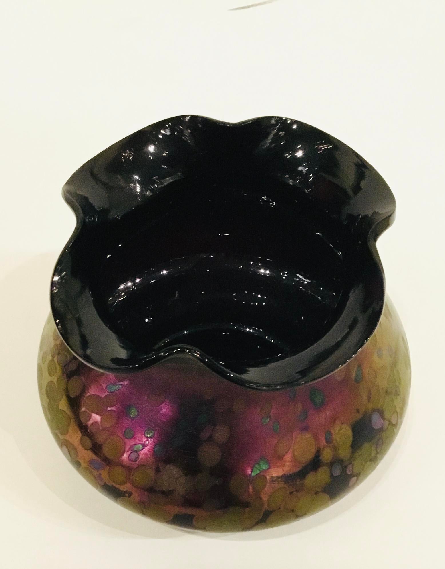 Loetz Turn of the Century Oil Spot Art Glass Vase | Chairish