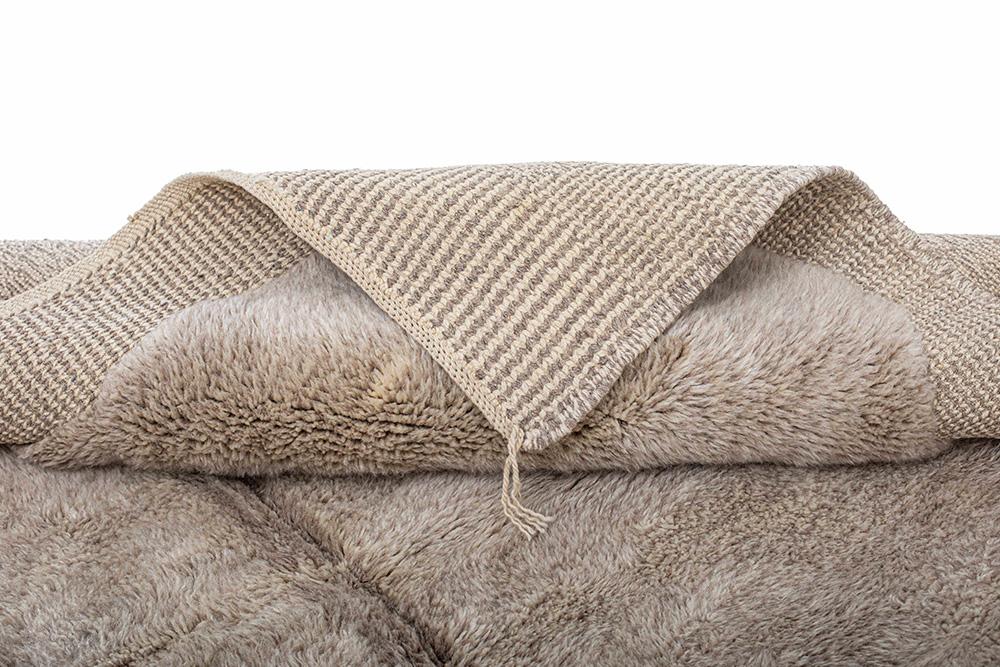 Hand-Knotted Wool Rug in Light Taupe and Desert Taupe by Azele Studio