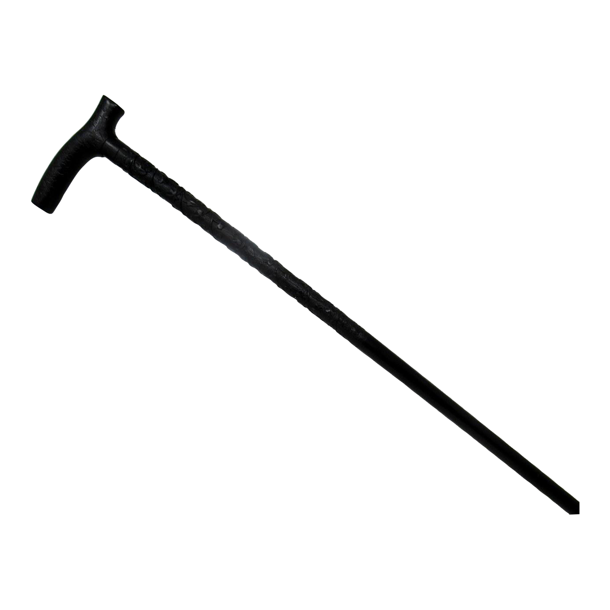 Antique Irish Carved Bog Oakwood Walking Stick Cane Shamrock Killarney