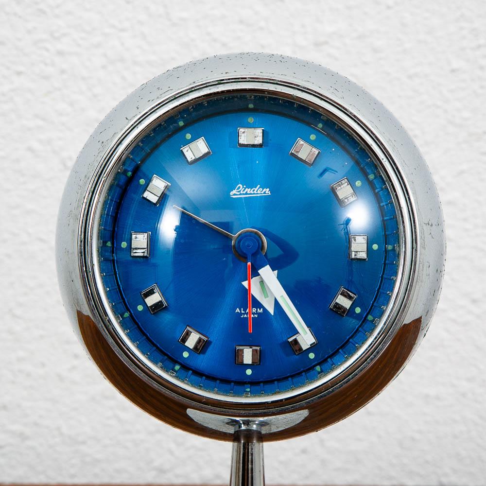 【中古】 Hands of Time RickLeichman Mid Century Modern Alarm Clock Linden Japan Space Age Chrome
