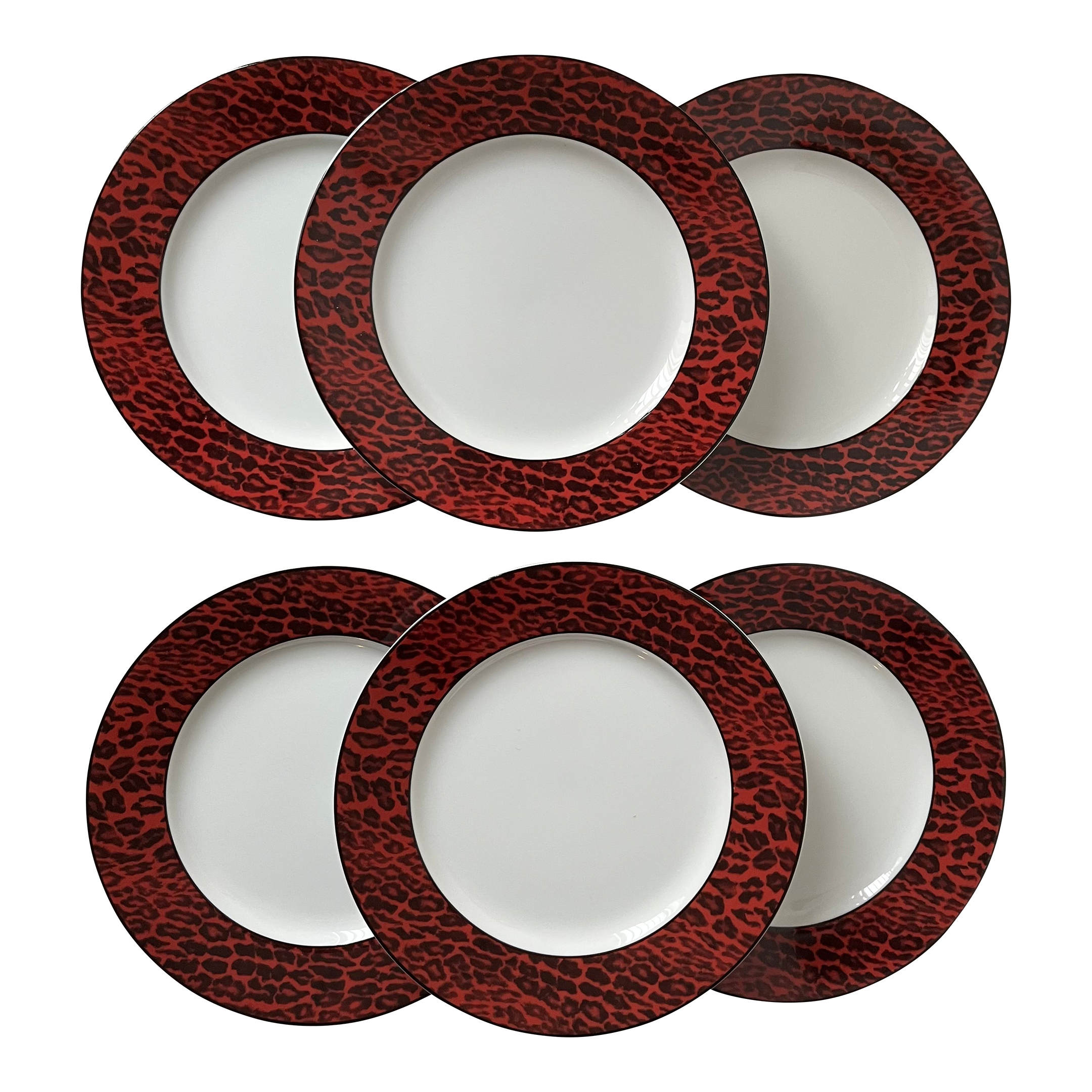 Leopard Border Porcelain Plates-Set 6-Neiman MarcusRare, Beautiful Condition ✨ Lauren Ralph Lauren Handbag Shoulder Bag Ricky