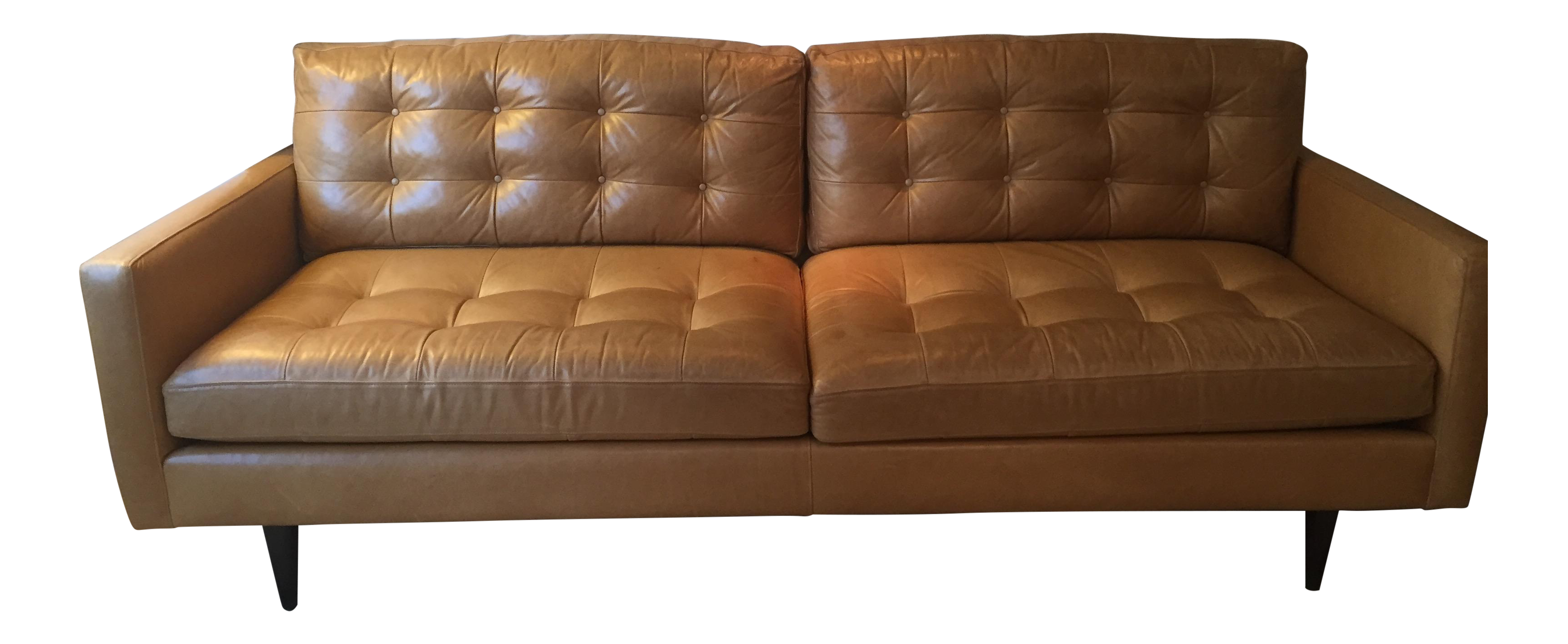 Crate Barrel Petrie Leather Sofa Chairish