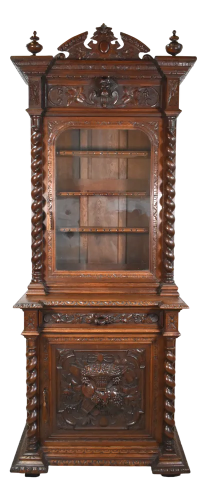 Yankees Leather JacketFrench Louis Xiii Style Oak Hunt Display Cabinet