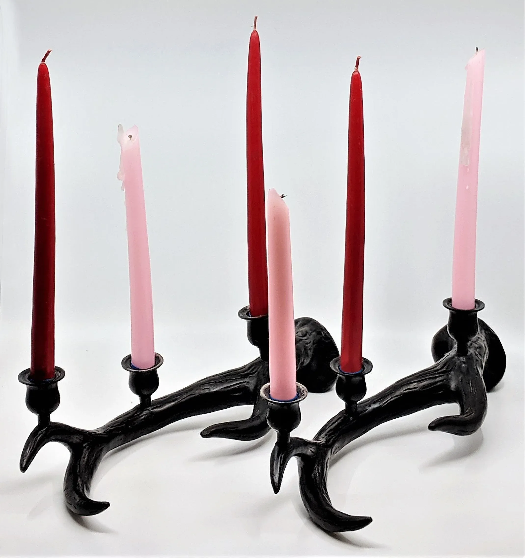 Neiman Marcus Metal Antlers Candle Holders - A Pair