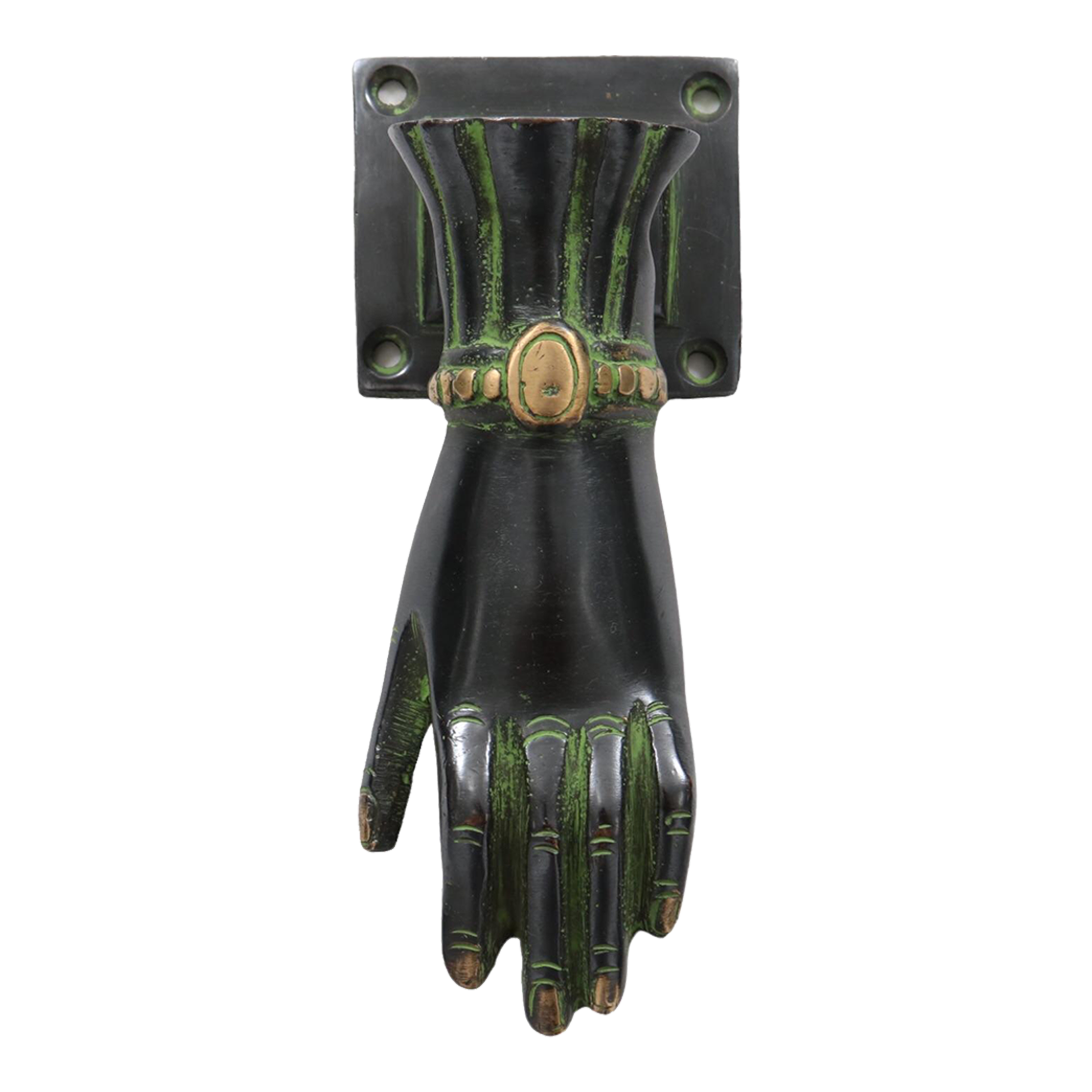 Green Brass Hand Door Knocker Chairish