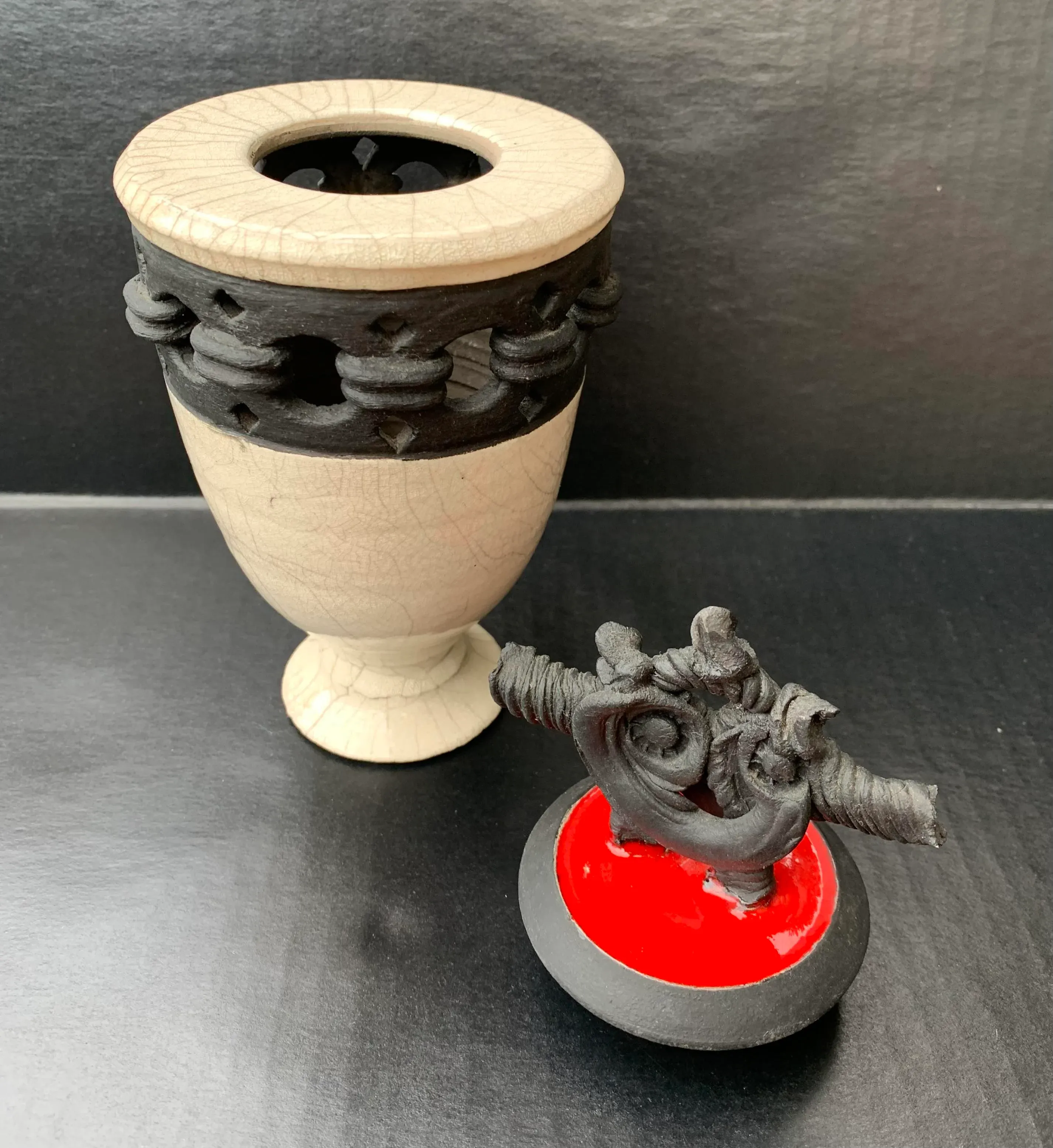 Asian Raku Pottery Wish Keeper by Jinsong Kim, Signed | Chairish