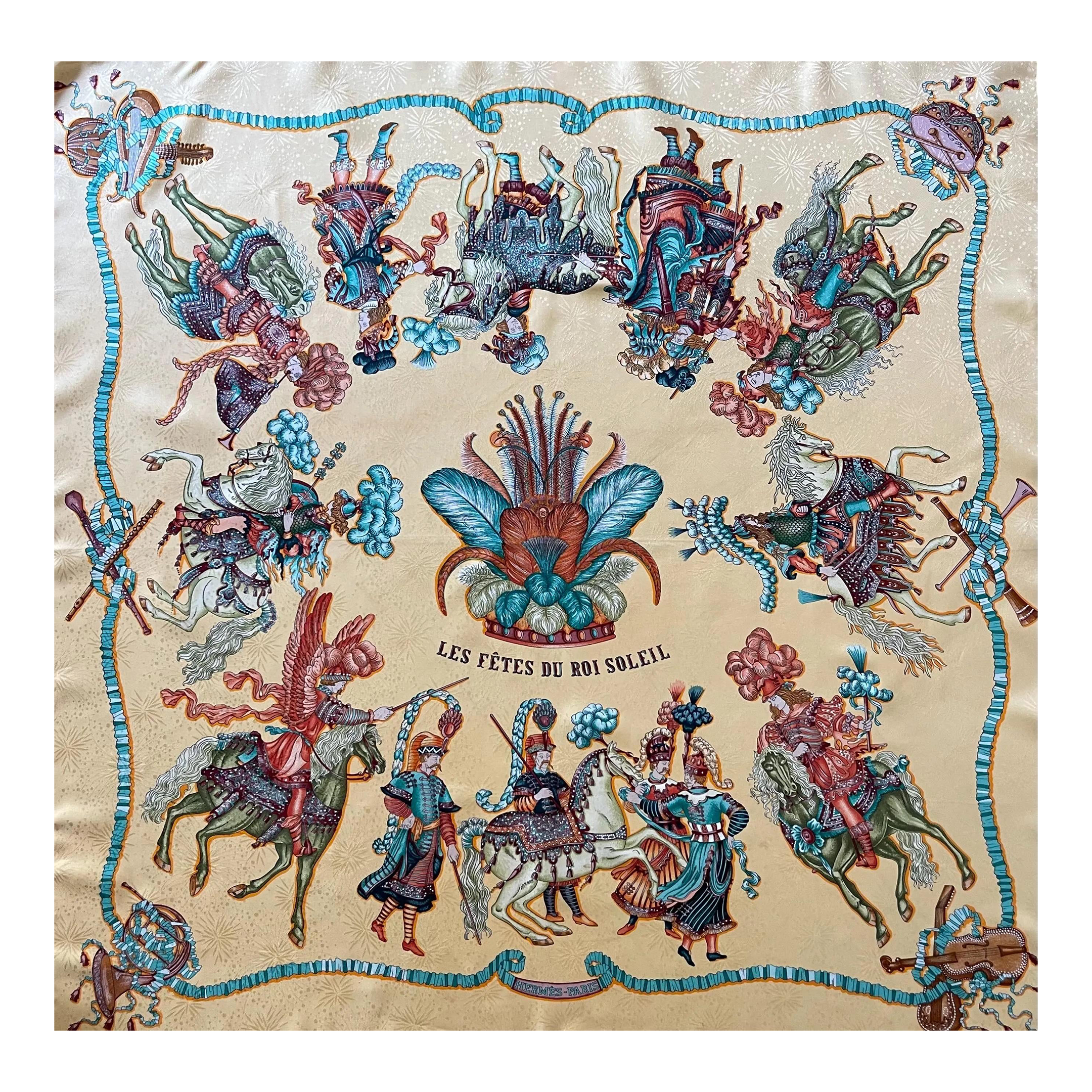 Hermès Silk Scarf « Les Fêtes Du Roi Soleil » 1994 | Chairish