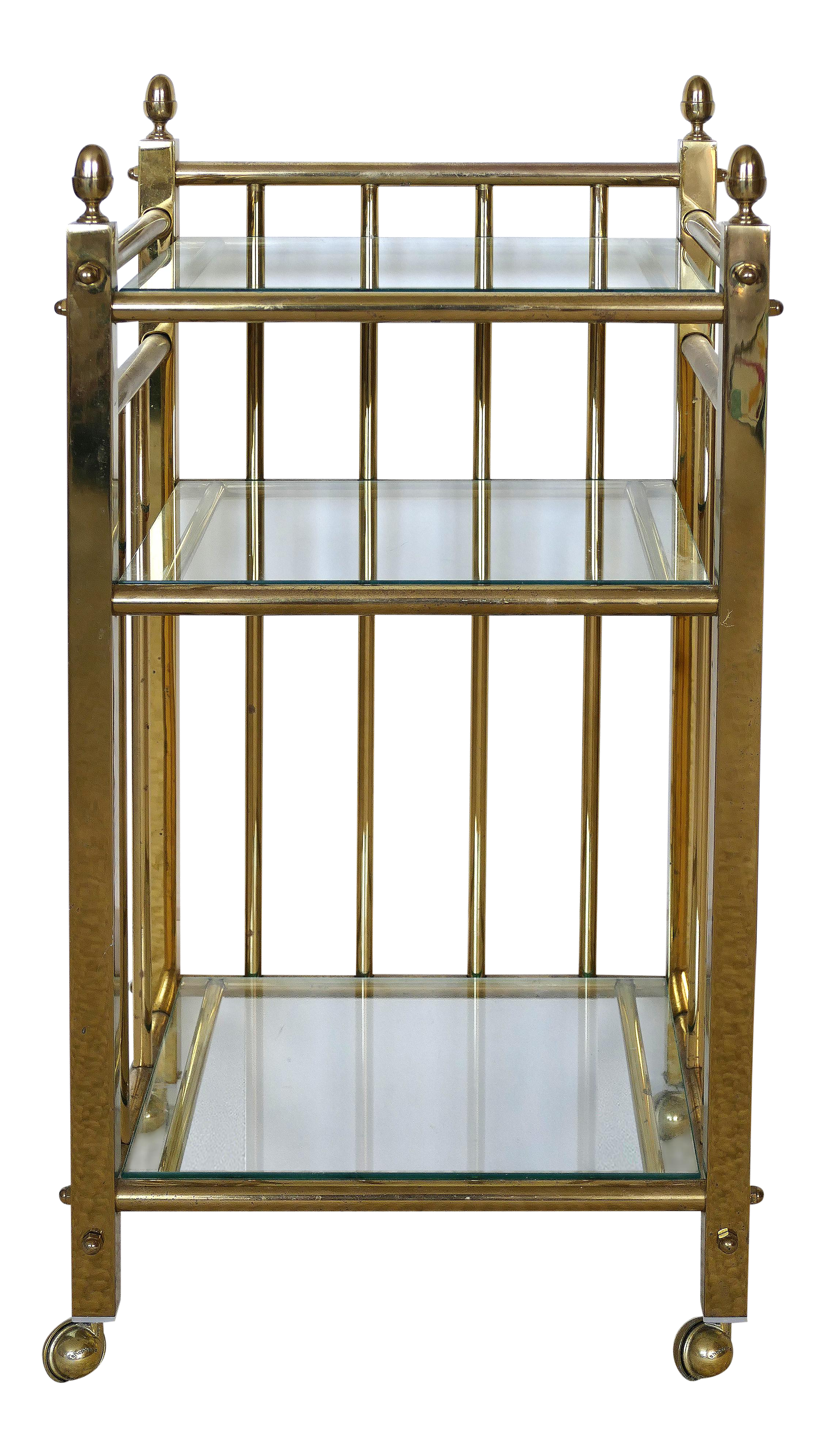 Vintage Mid Century Petite 3 Tier Brass Rolling Cart Side Table Chairish