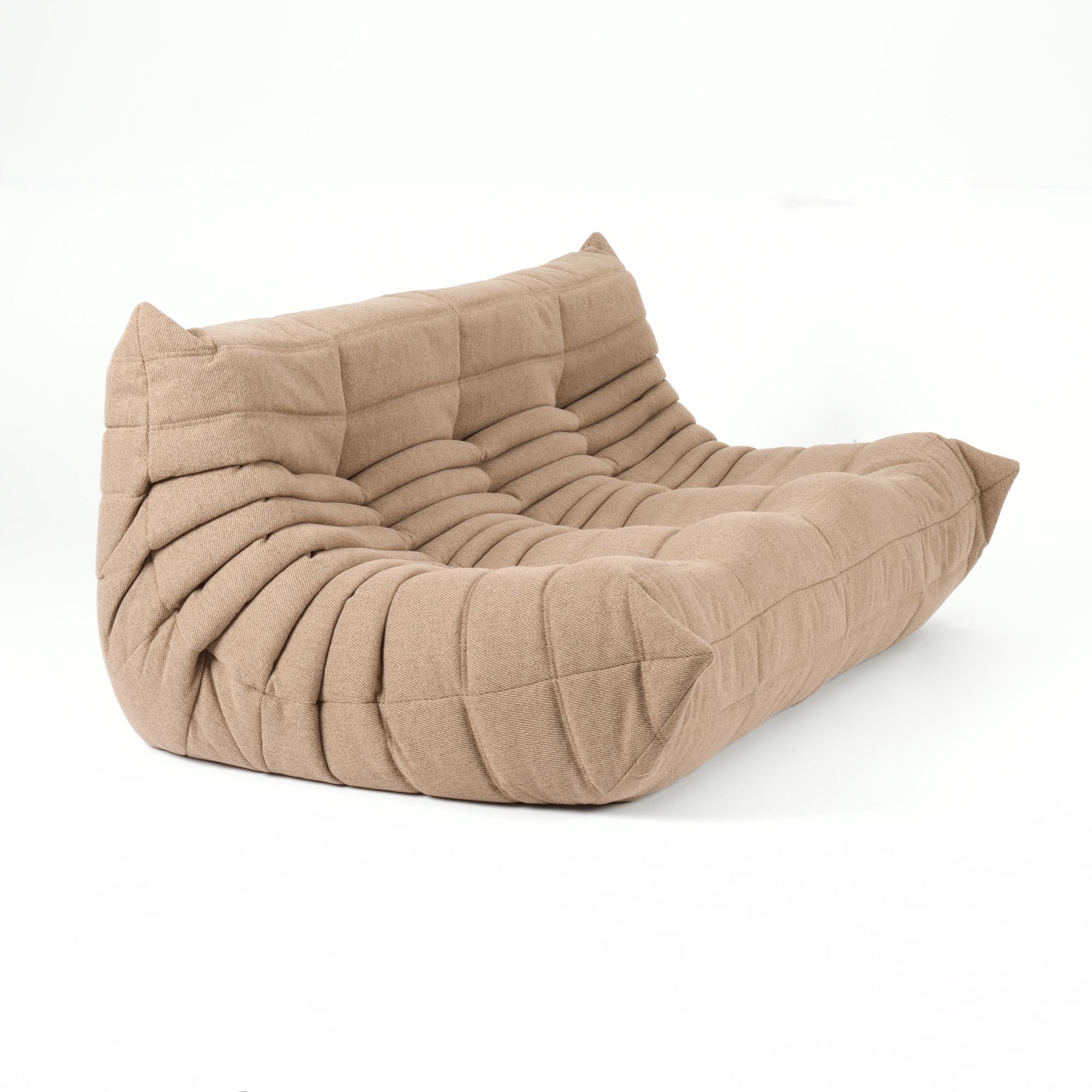 Dune Grey Ligne Roset Togo 3-Seater - Original Vintage Restored