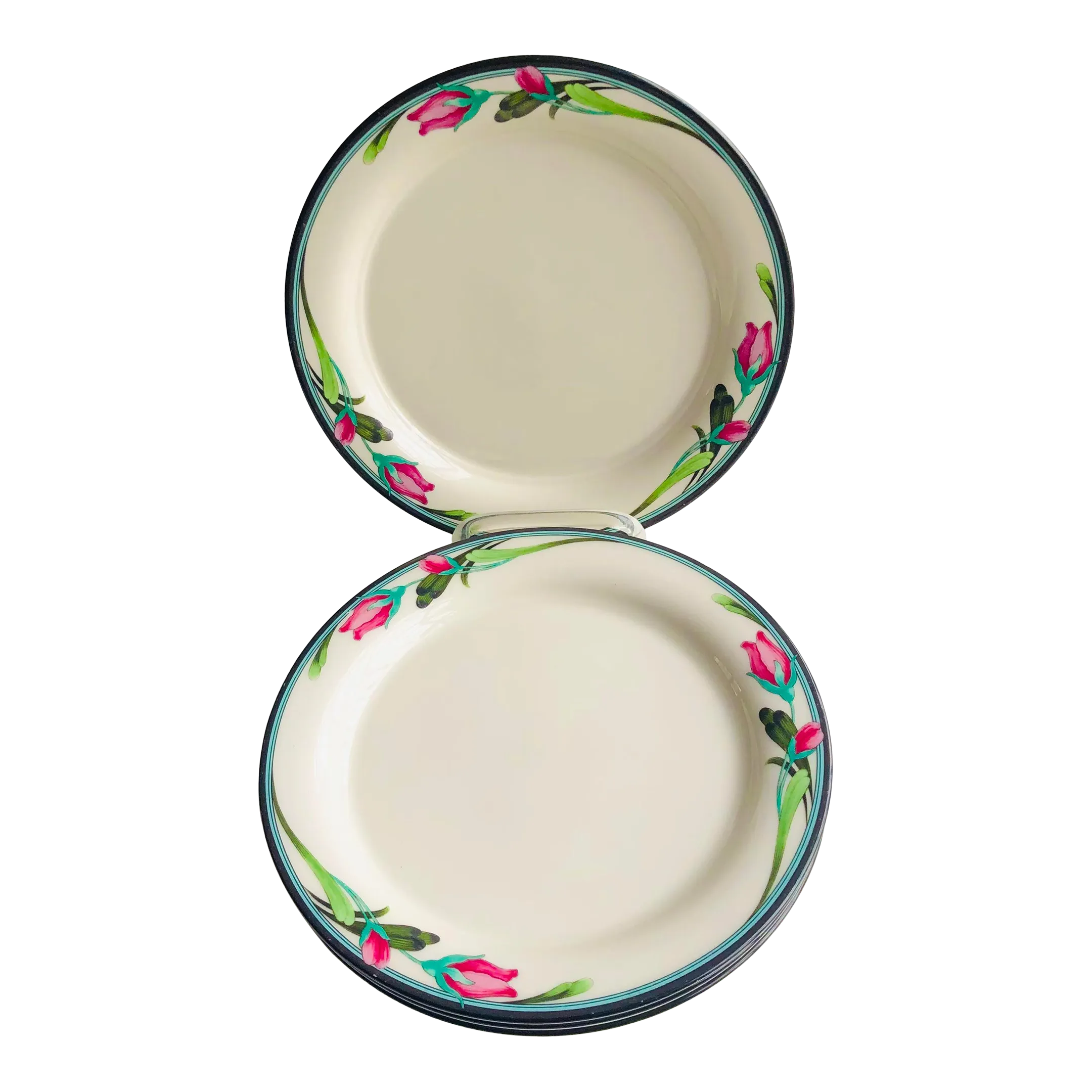 90 s Lenox Chinastone Midnight Blossoms Pattern Salad Plates S 4 Chairish