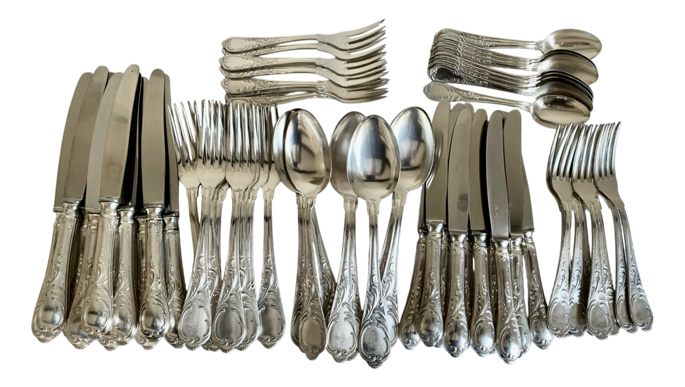 Vintage German Solingen Silver Plated Cutlery, 1965, Set of