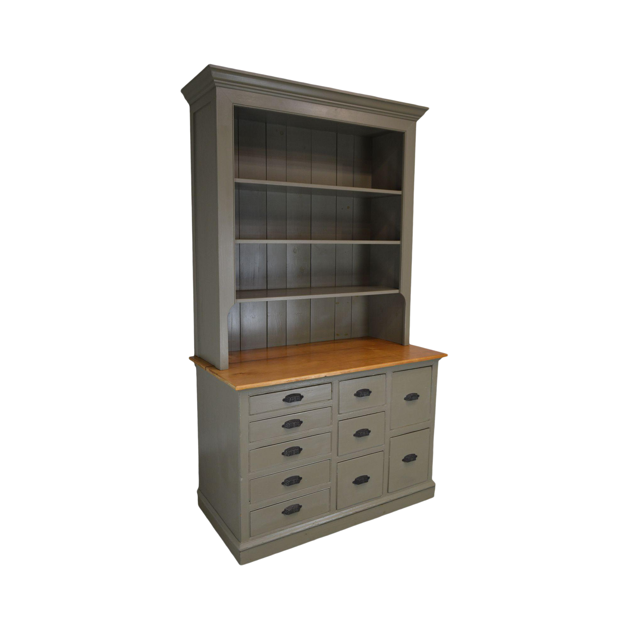 Antique Country Pine Painted Hutch Cabinet With Drawers Chairish