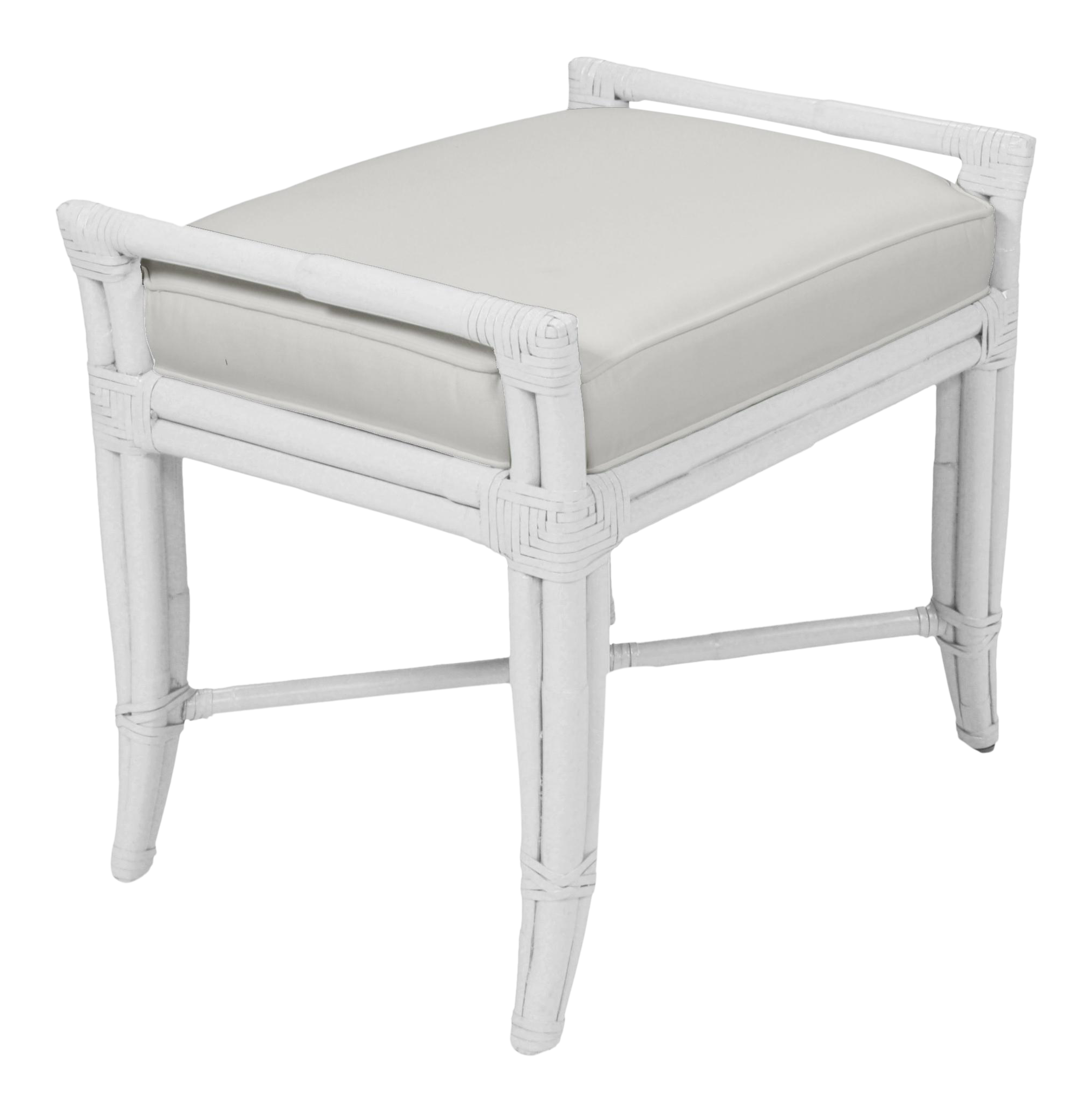 Small Malacca Bench White Chairish