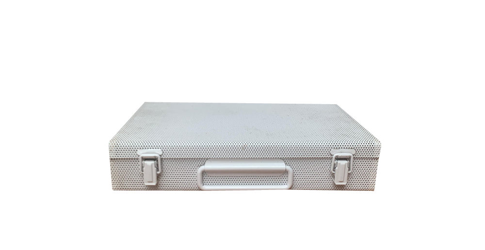 豪プログレ Sebastian Hardie 紙ジャケットボックスセット Postmodern White Perforated Metal Briefcase, 1980s | Chairish
