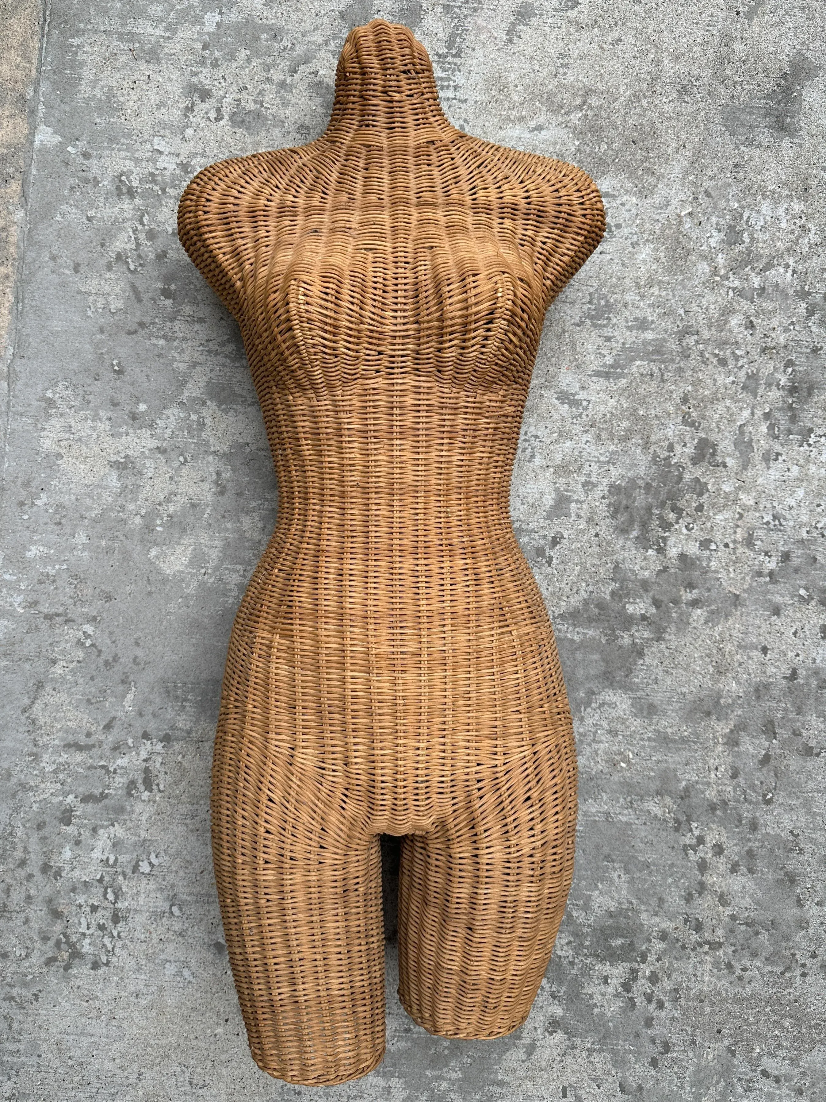 Vintage Woven Wicker Female Body Torso Sculpture Mannequin Chairish