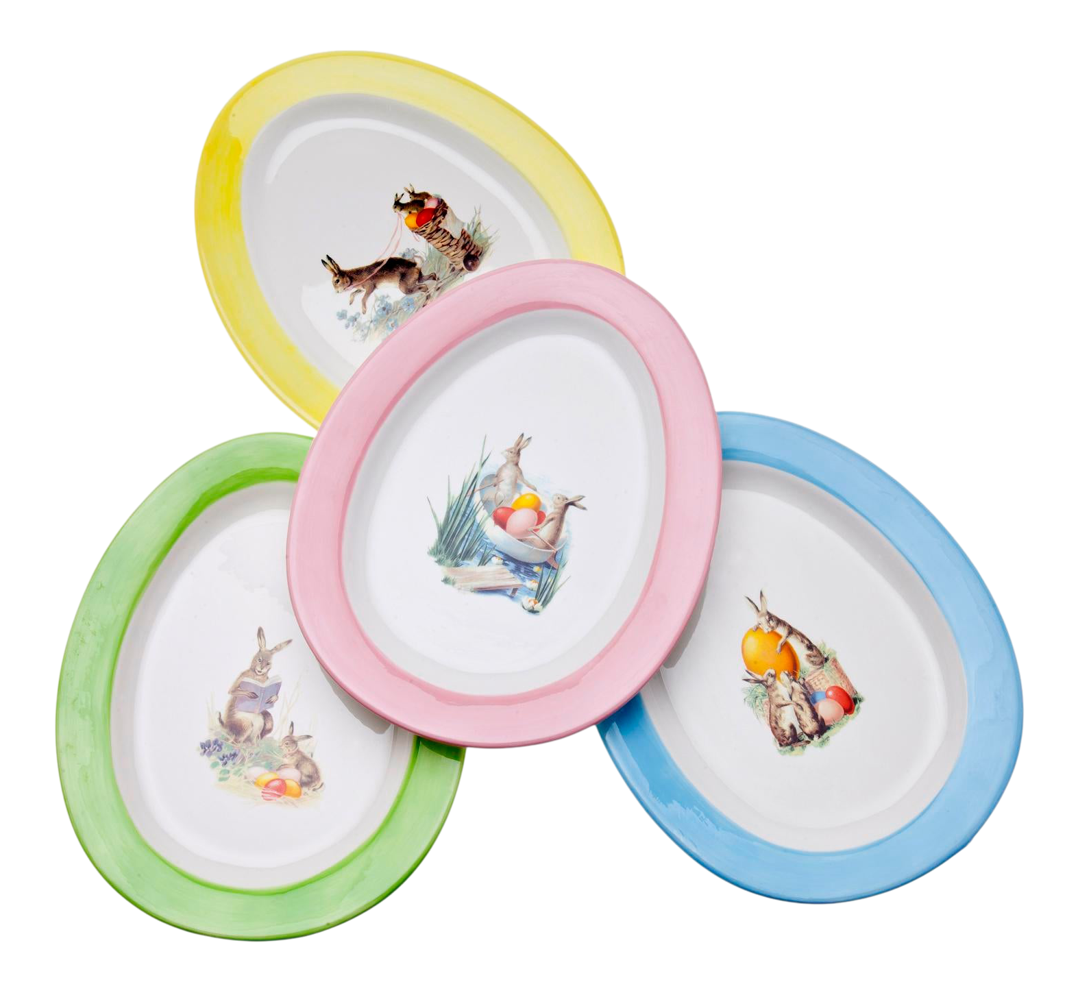 Early 21st Century Williams Sonoma Ceramic Easter Plates Set of 4