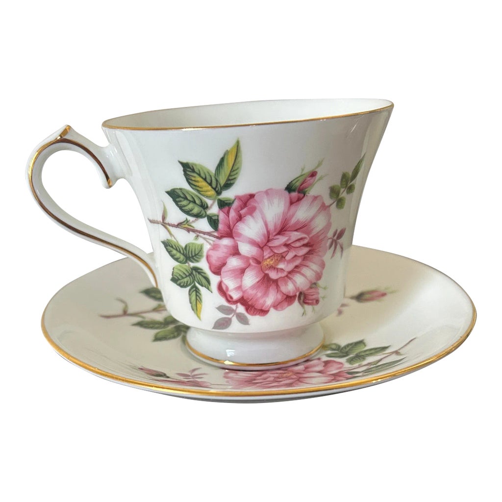 Late 20th Century Aynsley Pink Floral Rose English Fine English Bone ...