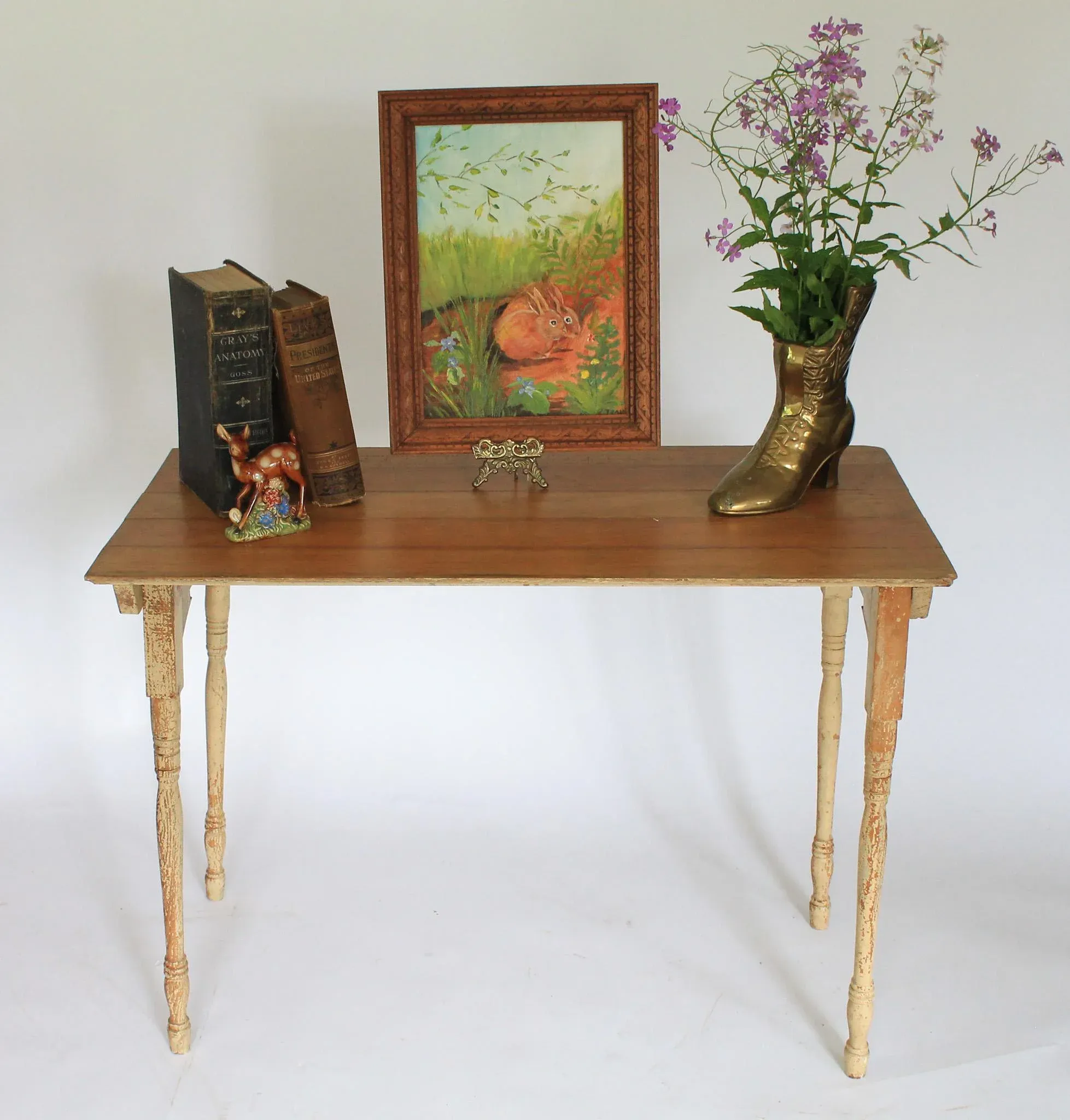 Antique Wood Folding Sewing Table | Chairish