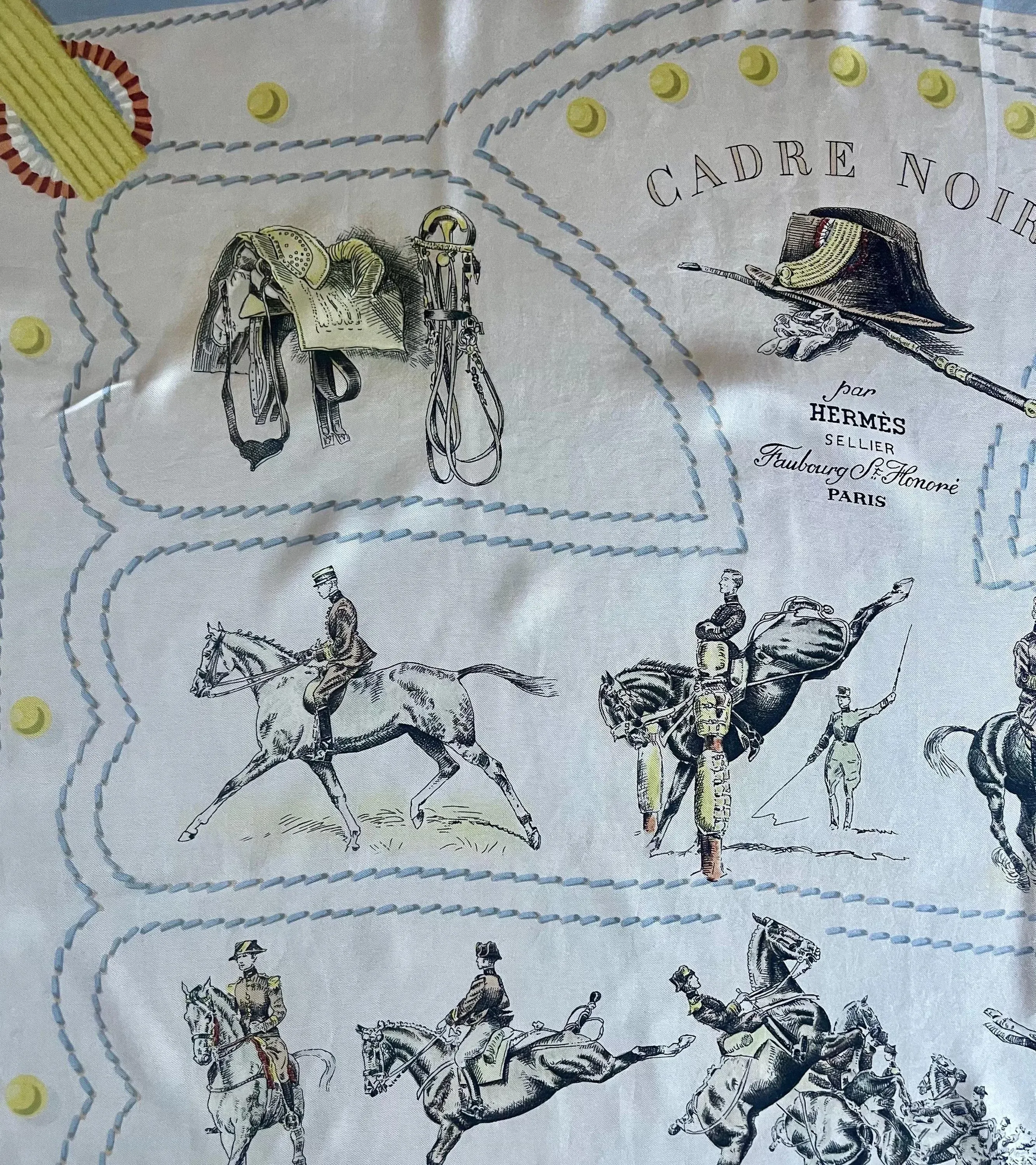 HERMES CADRE NOIR シルクスカーフ Hermès Silk Scarf “Cadre Noir” 1960 | Chairish