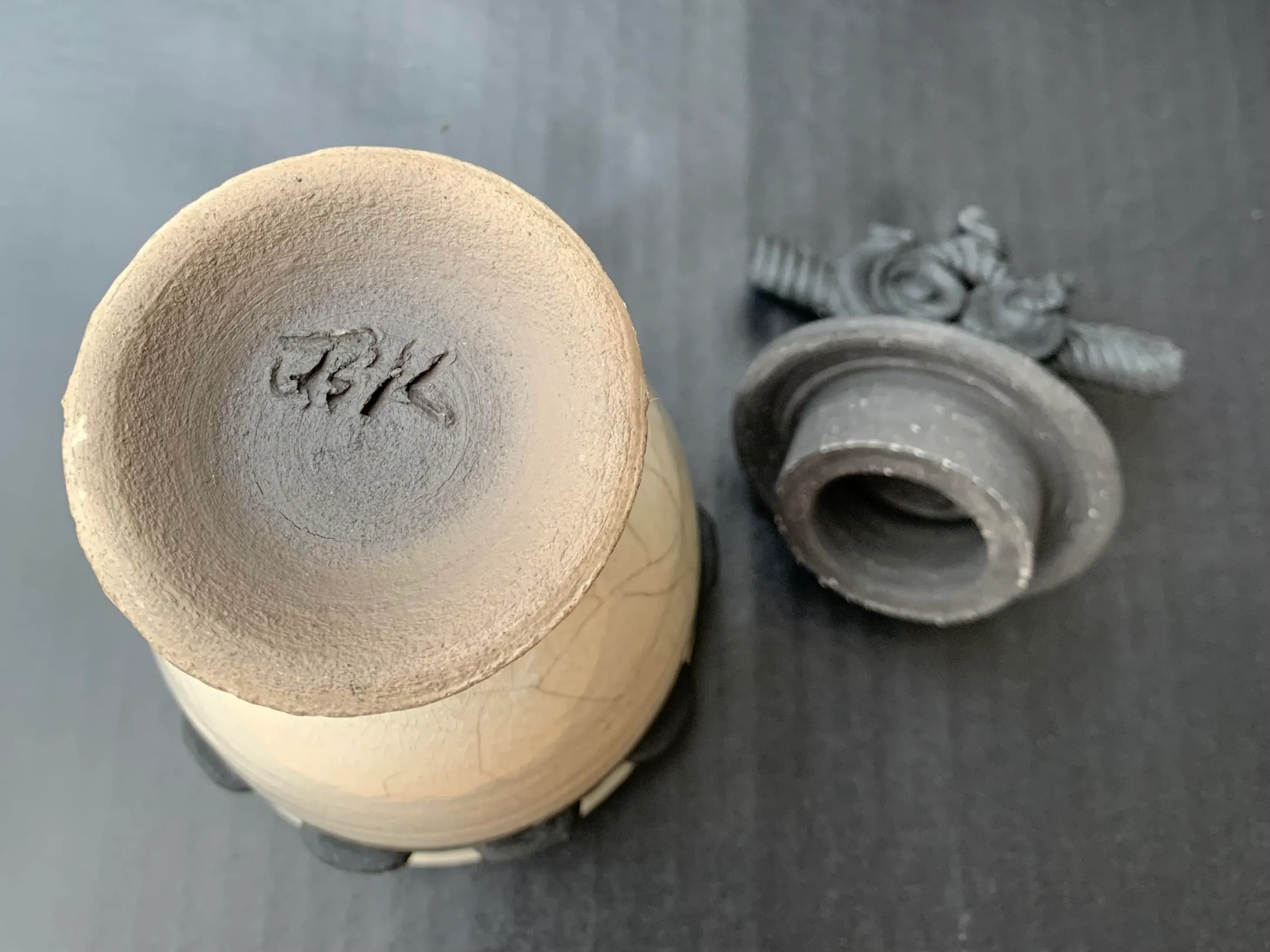 Asian Raku Pottery Wish Keeper by Jinsong Kim, Signed | Chairish