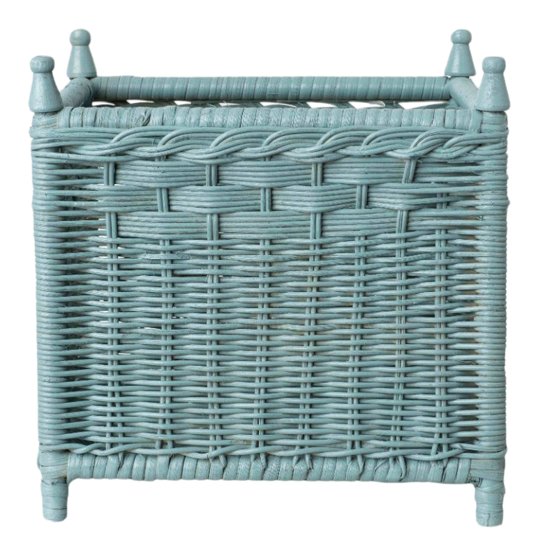 Wicker Box Planter in Pale Blue, Extra Large Chairish