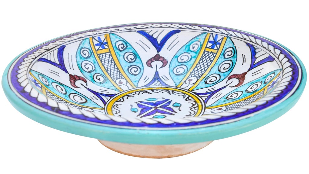 Mid 20th Century Large Andalusian Turquoise & Blue Ceramic