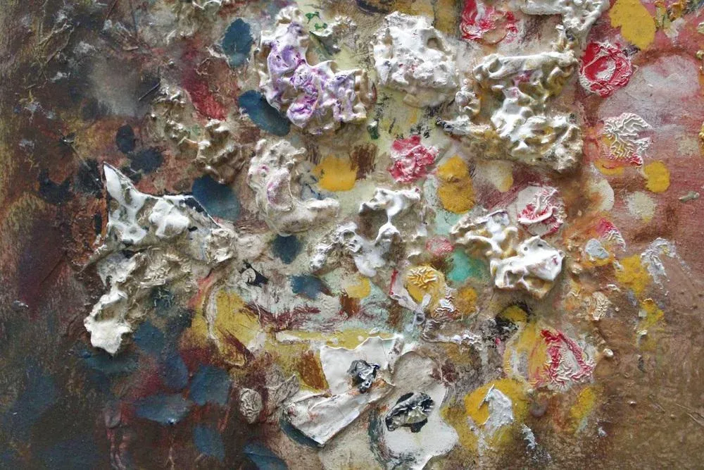 Uldis Krauze, Composition with Lemon, Oil on Cardboard