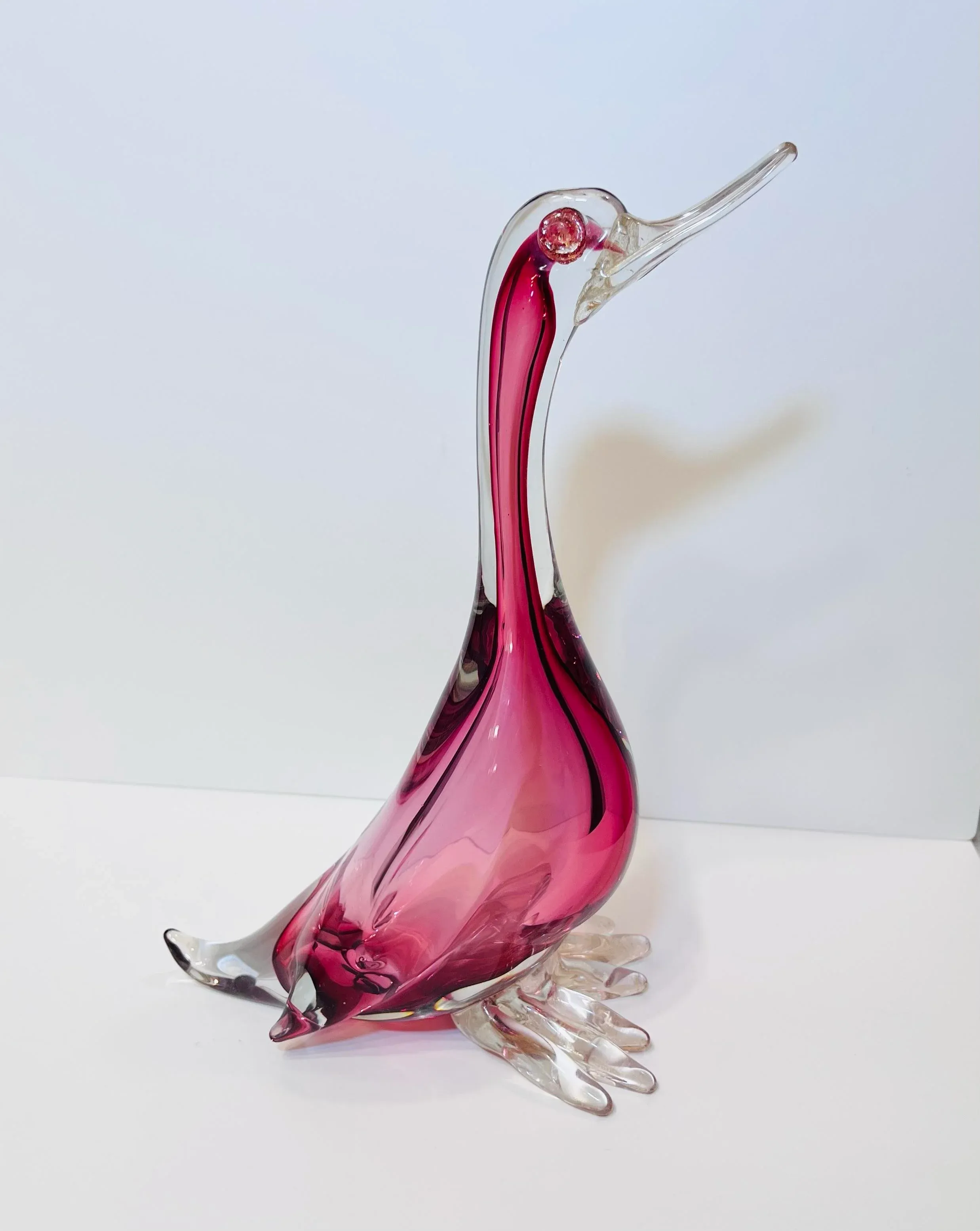 1960s Vintage Murano Attributed Barbini Glass Duck/Bird