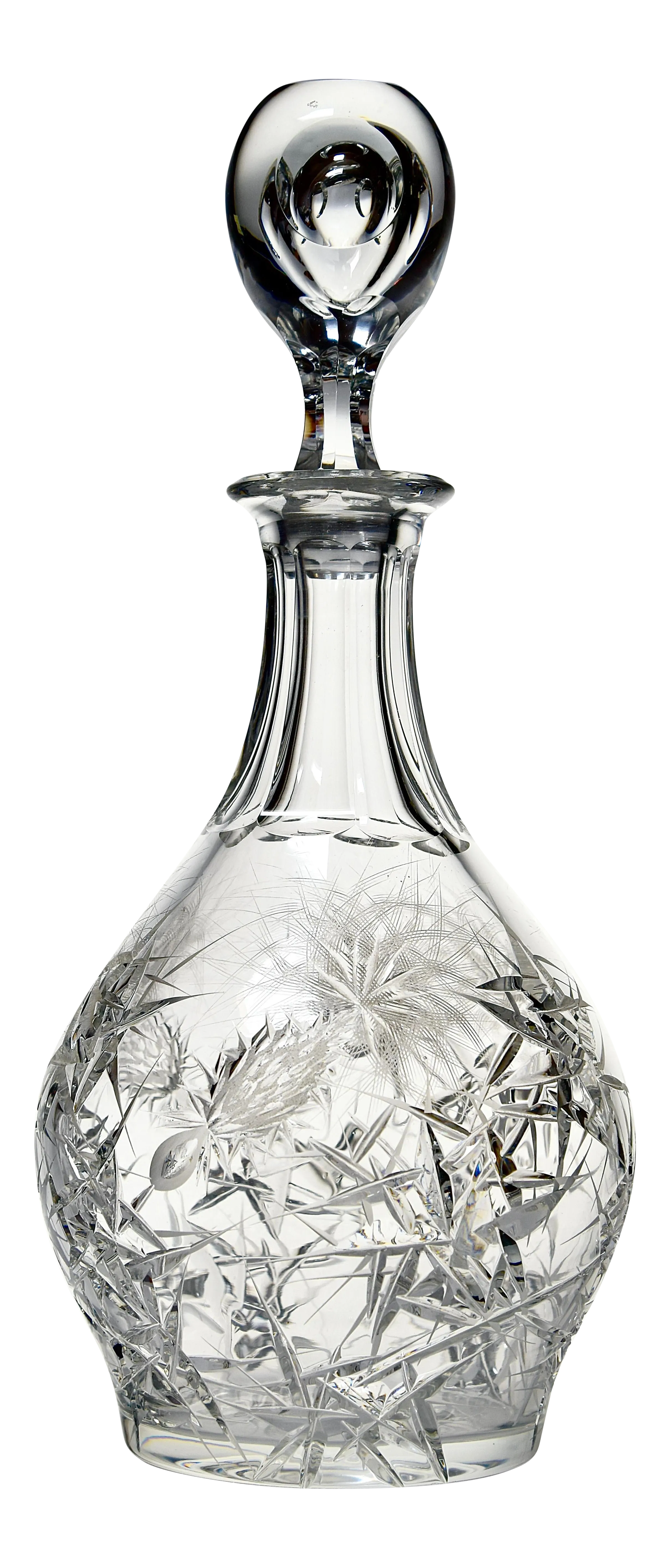Joseph Svarc Mid-Century Art Cut Crystal Decanter | Chairish