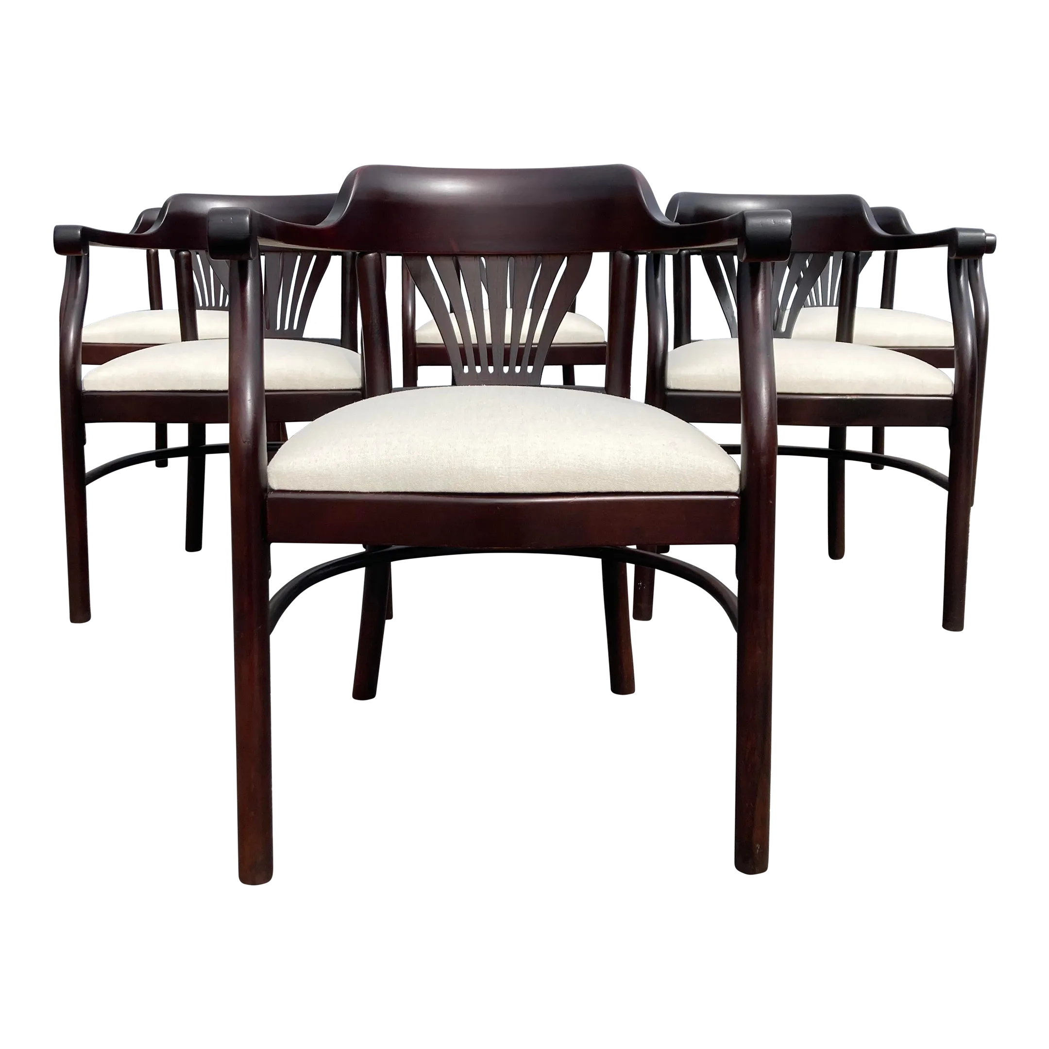 1980s Set of 6 Bentwood Arm Dining Chairs | Chairish