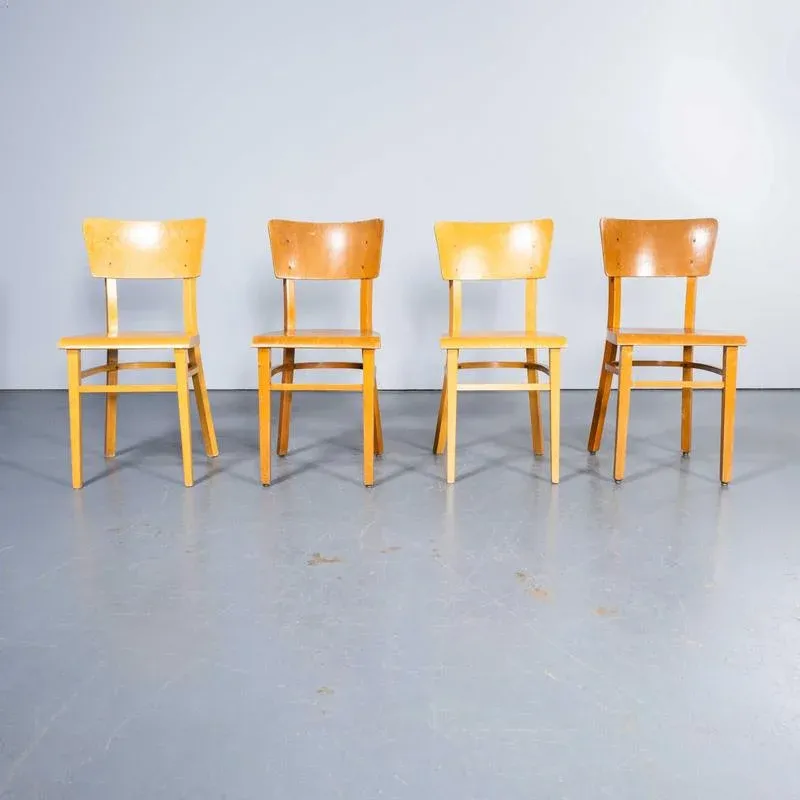Back Original Dining Chairs from Thonet, 1960s, Set of 4