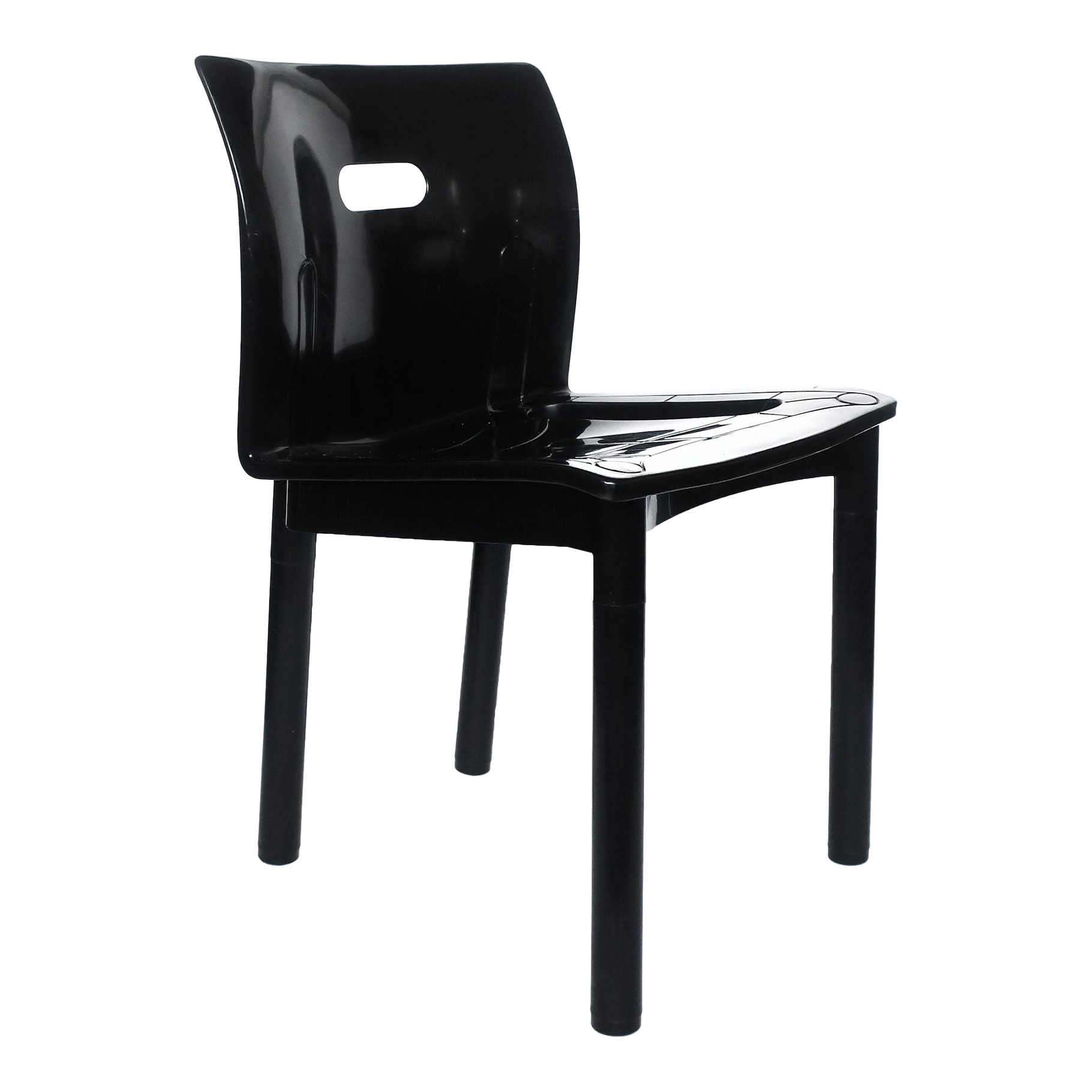 Vintage Black Chair 4870 by Anna Castelli Ferrieri for Kartell Chairish