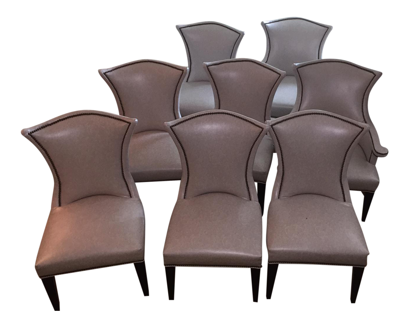 Lee Industries Custom Leather Dining Chairs Set of 8 Chairish