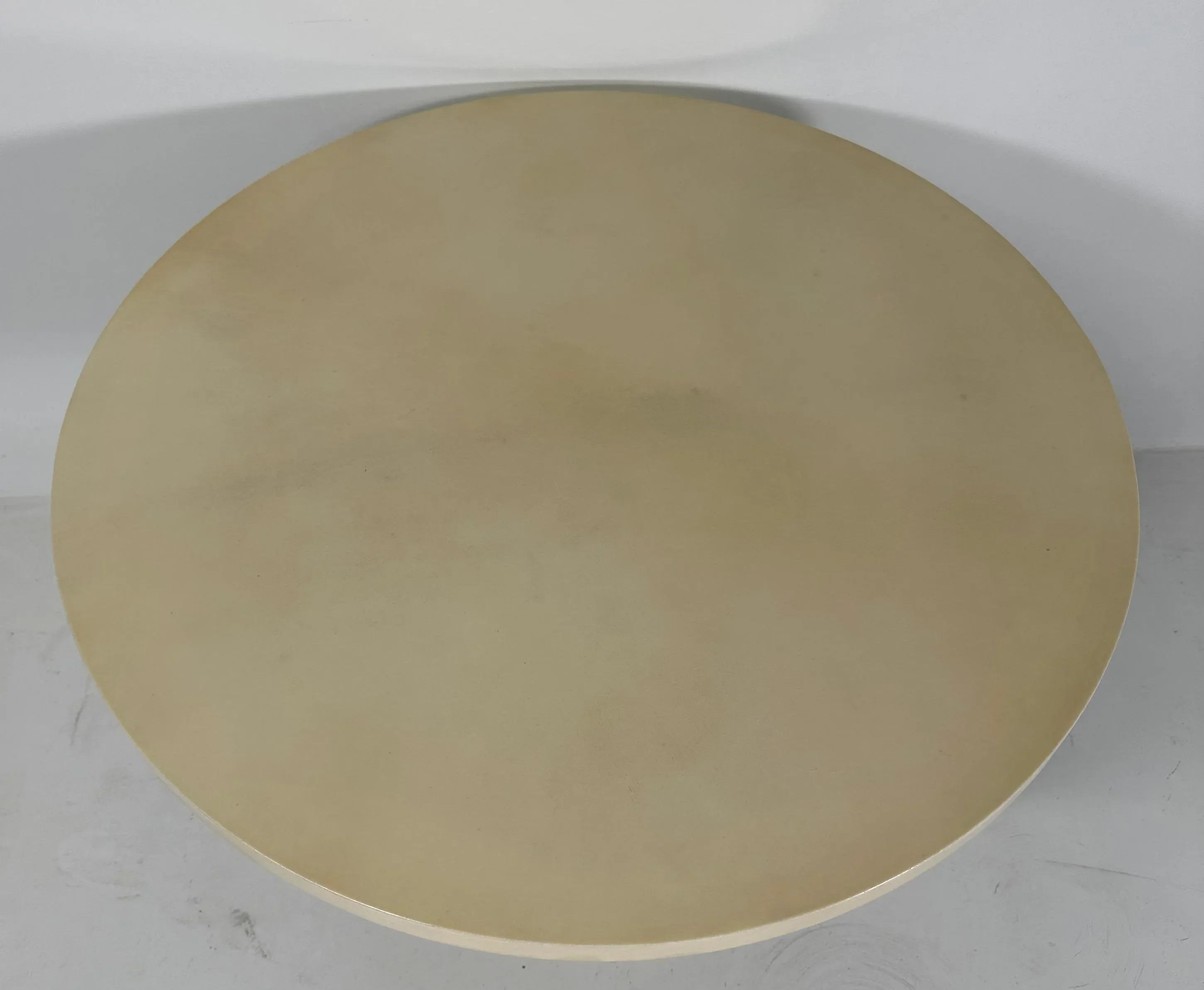 Italian Art Deco Style Parchment, Black Lacquer and Brass Coffee Table, 1980s
