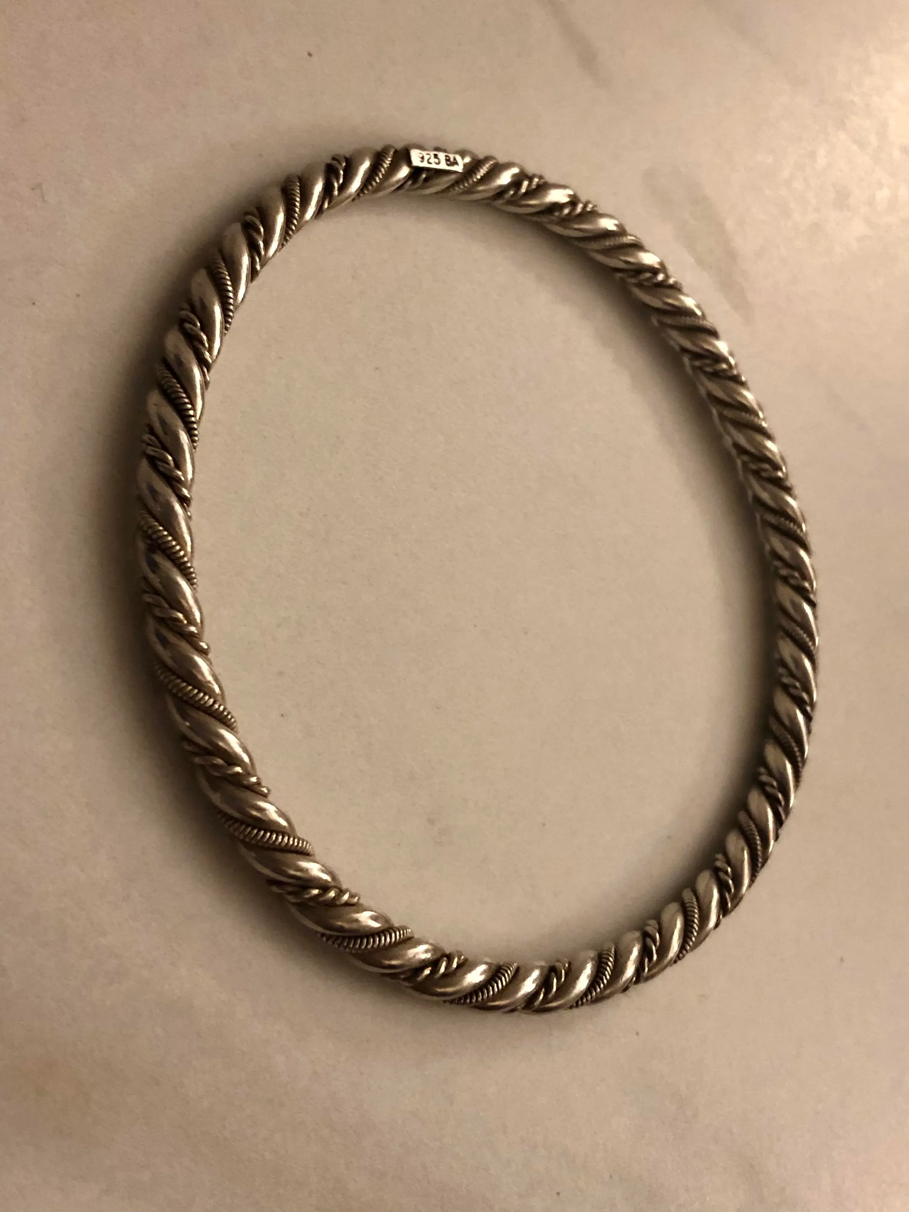 アクセサリー Vintage Silver Twist Bar Bangle 925 Vintage Native American Twist Swirl Ladies Bangle Bracelet