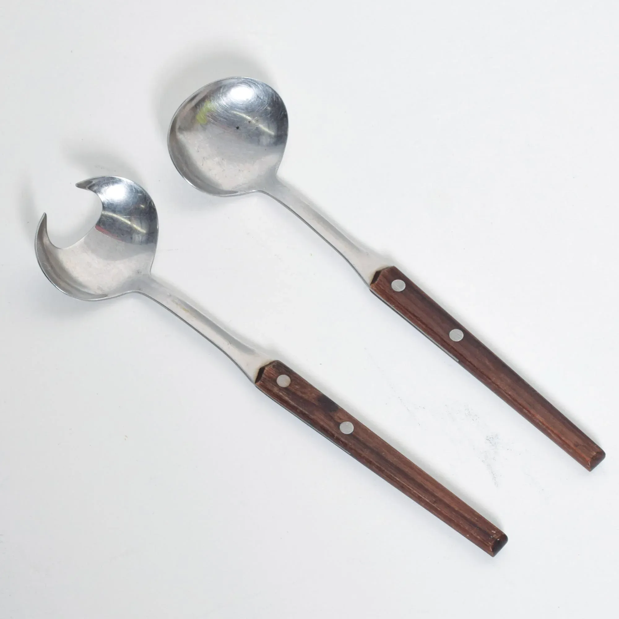 WMF Cromargan Rosewood & Stainless-Steel Salad Servers Mid Century Modern Dansk