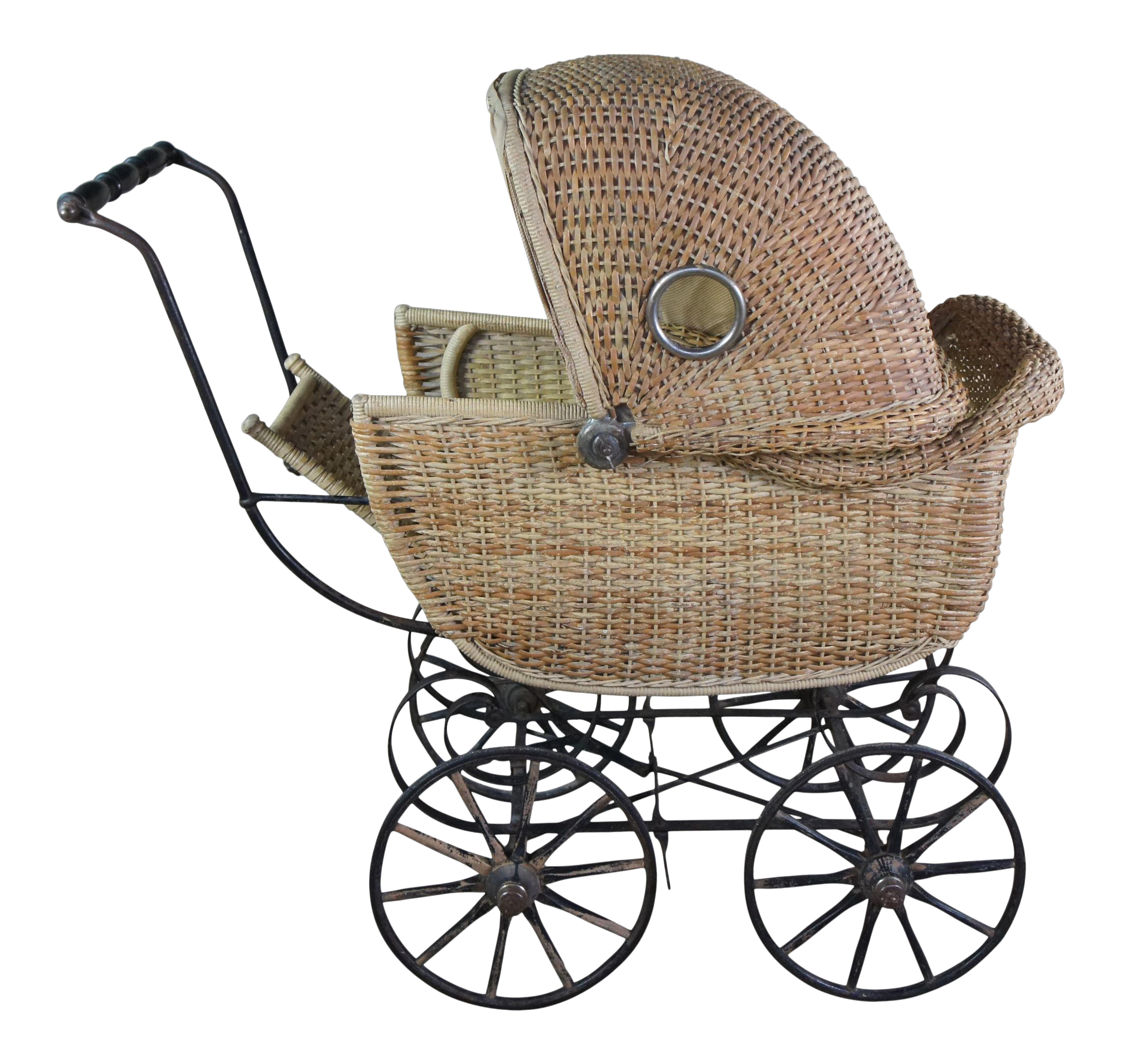 Antique Vtg 1920s South Bend Toy Baby Doll Carriage Buggy Stroller ~ Dark  Blue