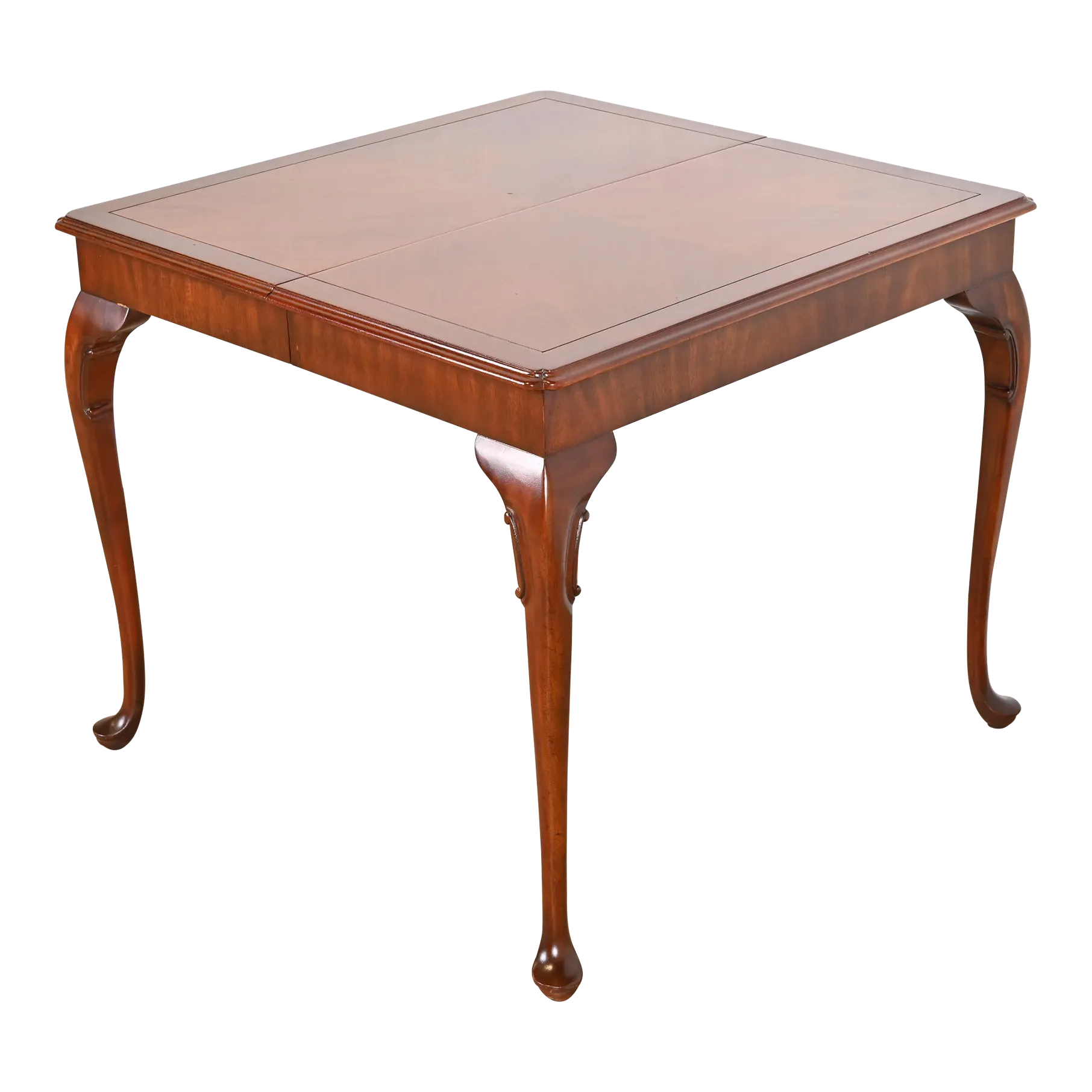 Kindel Furniture Queen Anne Carved Mahogany Petite Extension Dining