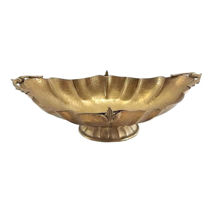 Large Vintage Hollywood Regency Style Brass Centerpiece Bowl With Pedestal Chairish