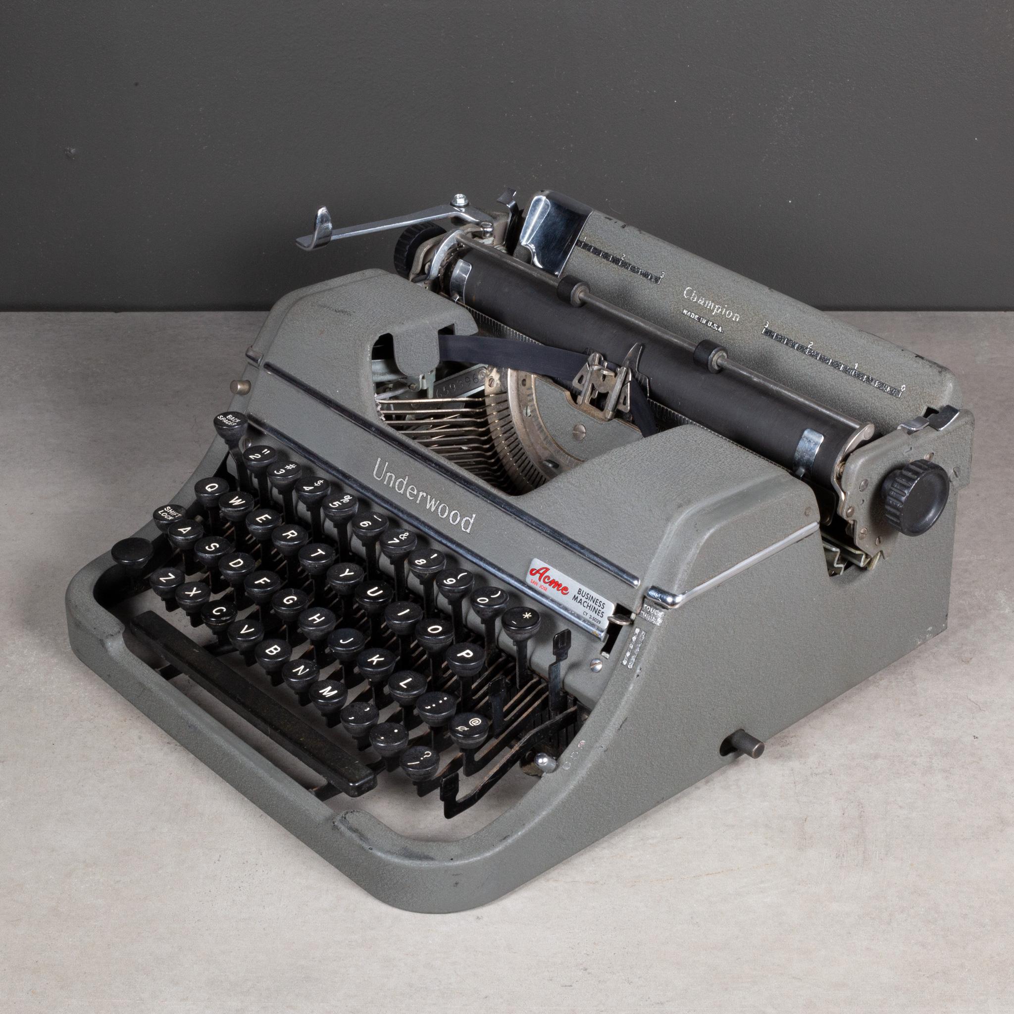 Vintage Underwood Champion Portable Typewriter C.1946 | Chairish