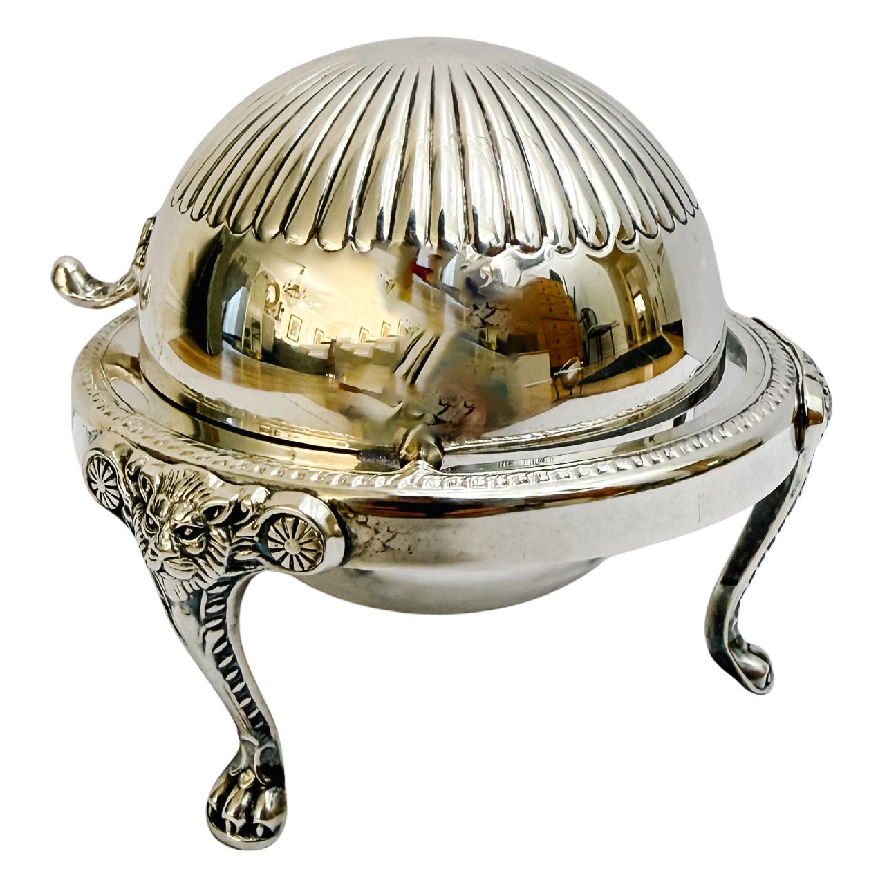 Early 20th Century American Rogers Silver-Plated Roll Top Caviar