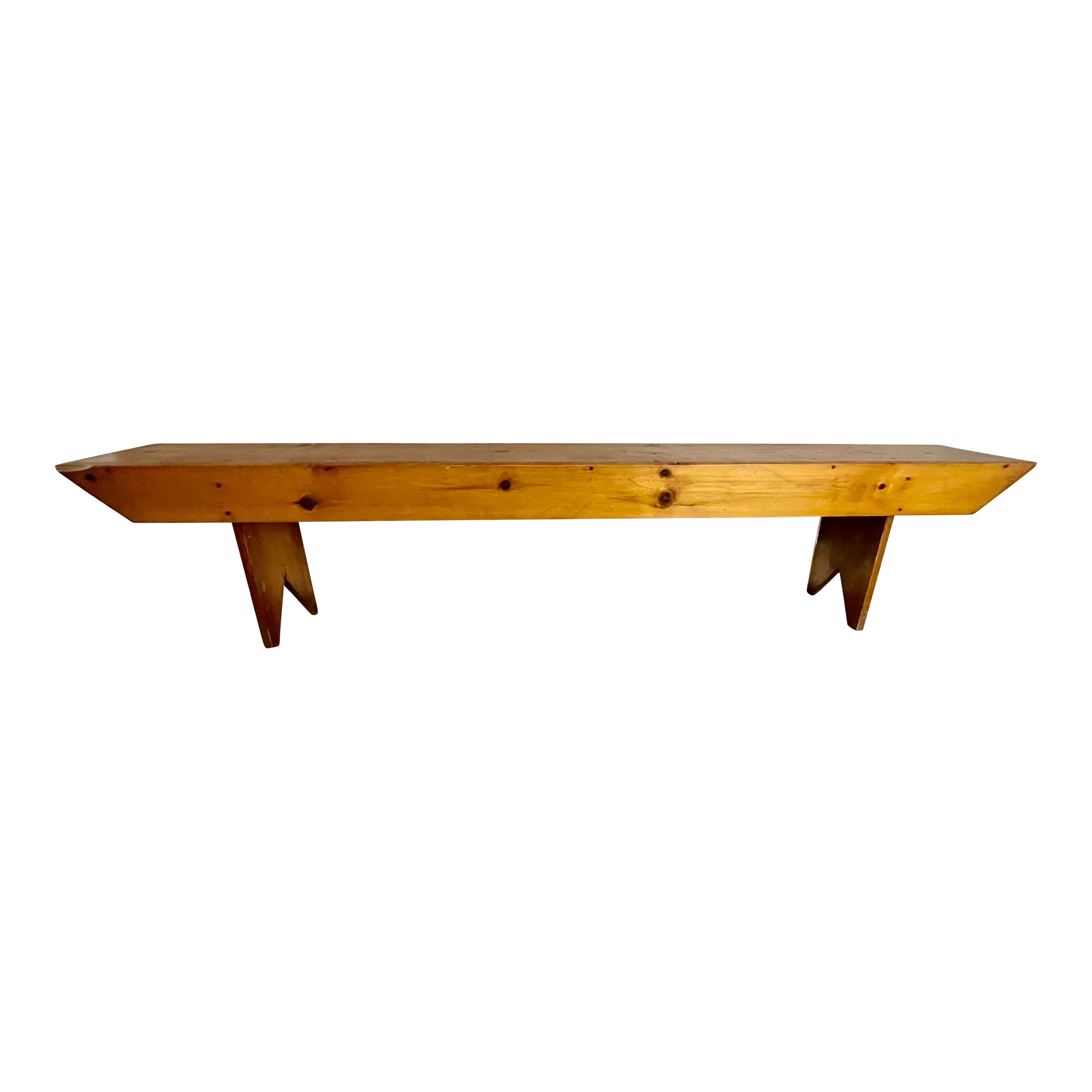 Early 20th Century Antique Wooden Farmhouse Bench