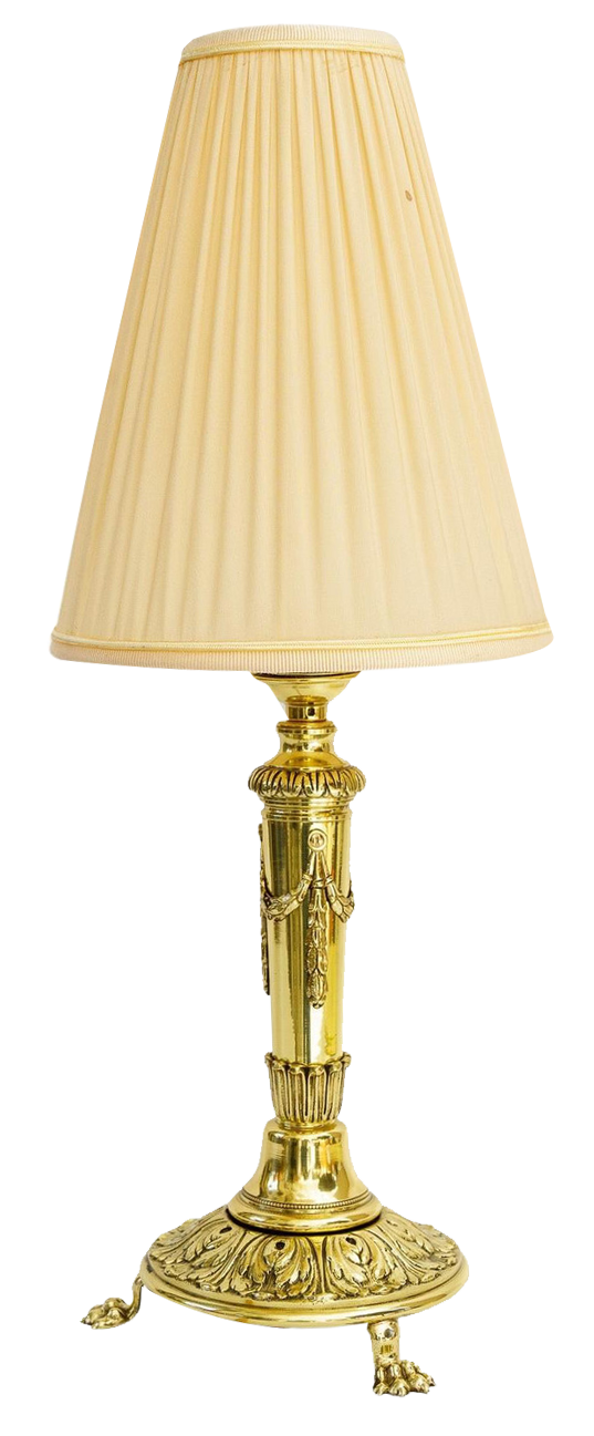Historistic Table Lamp with Fabric Shade, Vienna, 1890s