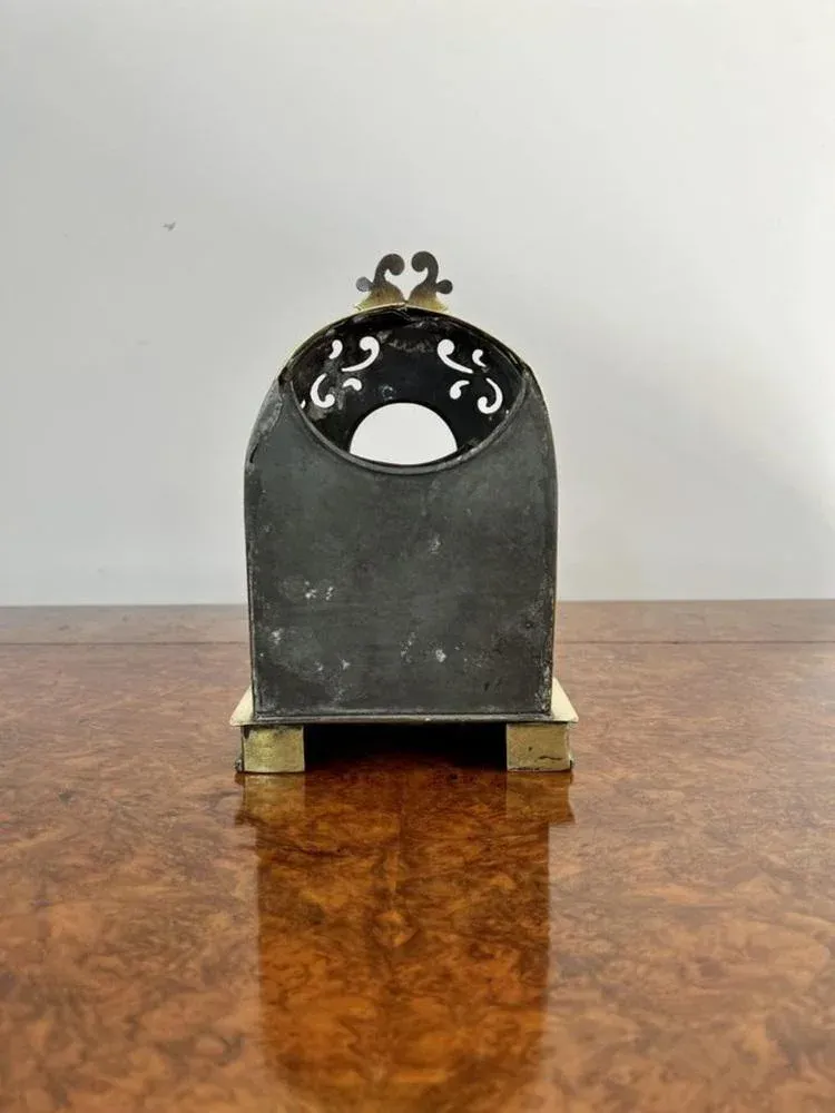 Edwardian Brass Pocket Watch Holder, 1900s
