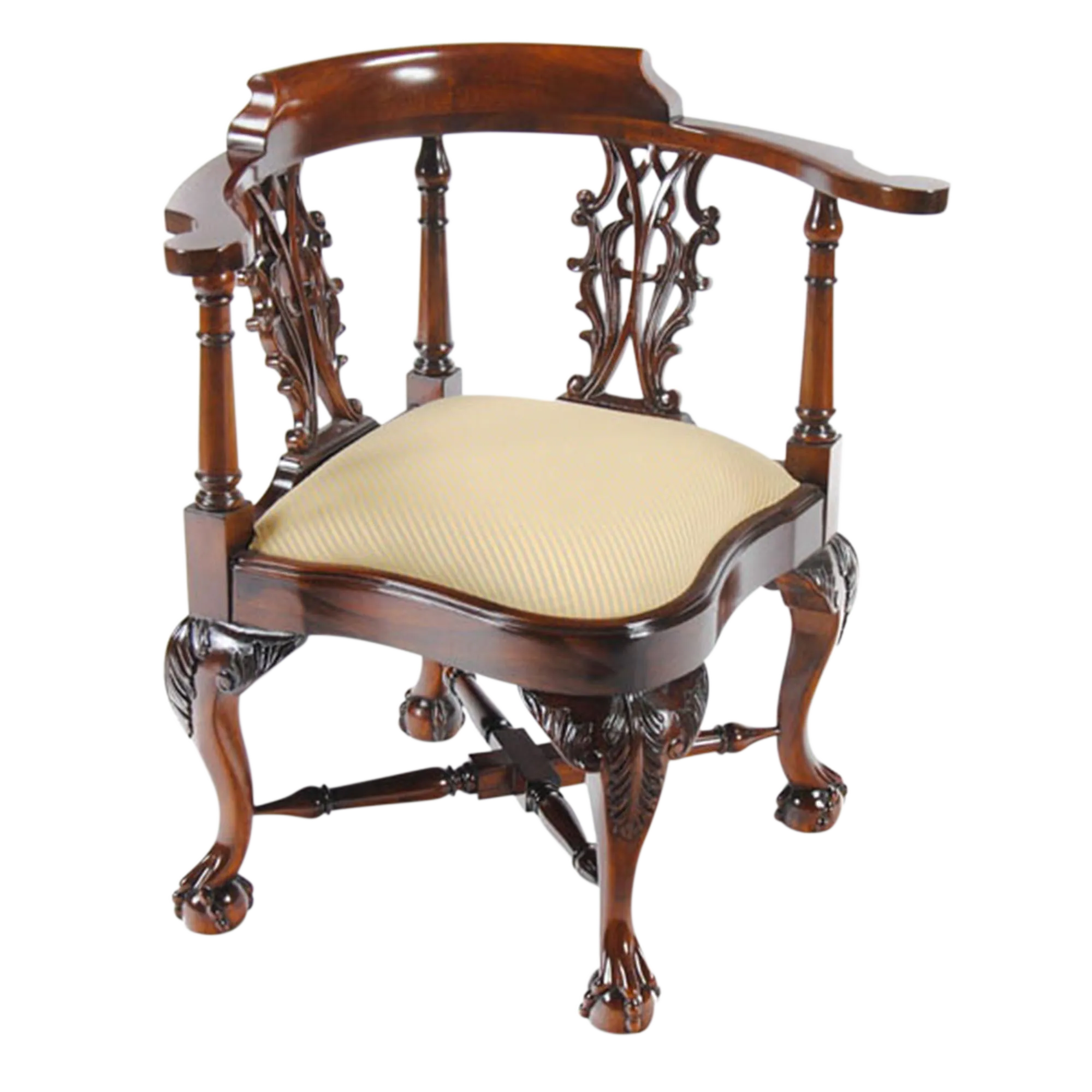 Traditional Wooden Corner Chair Chairish