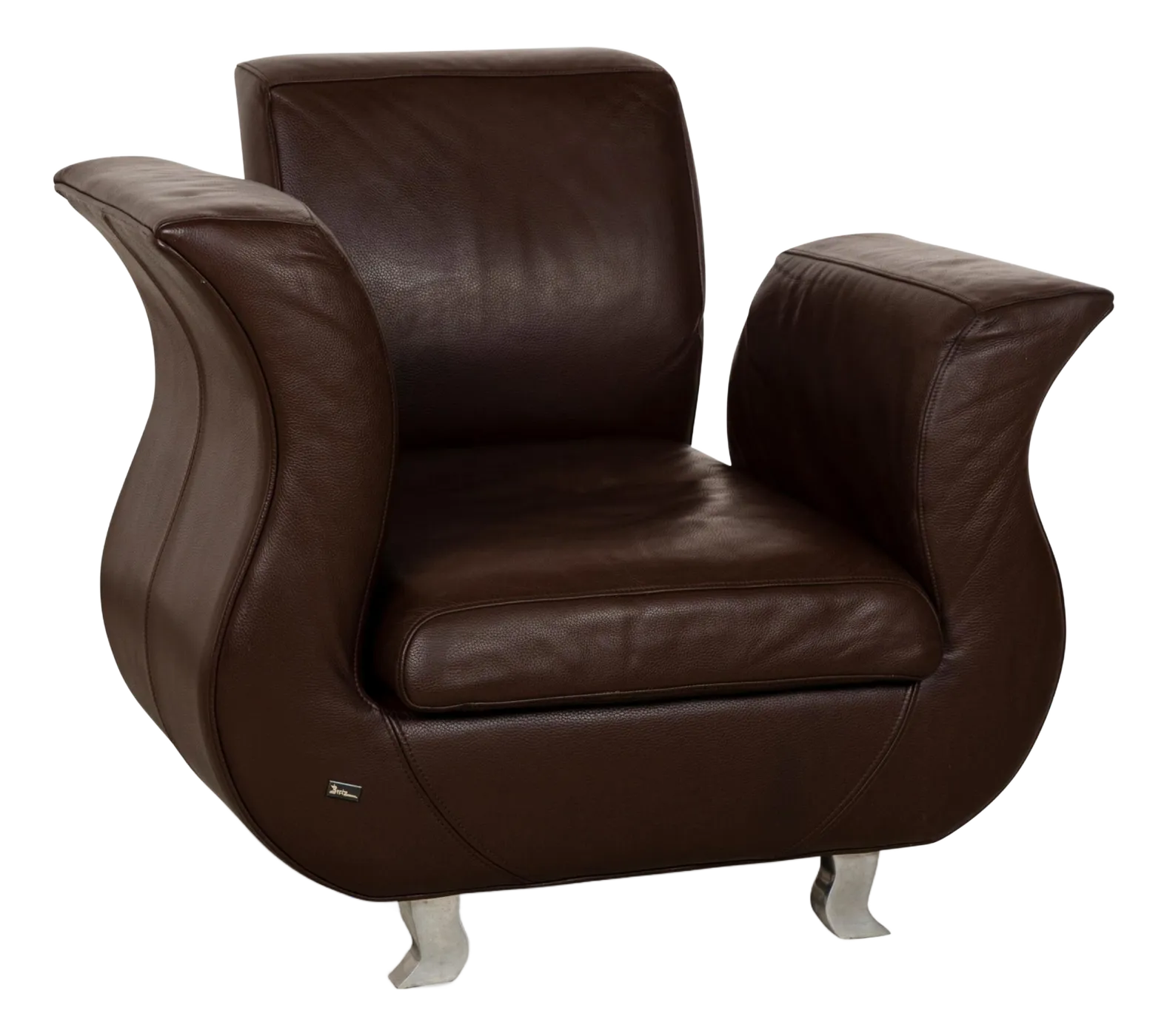 Moon Brown Leather Armchair from Bretz