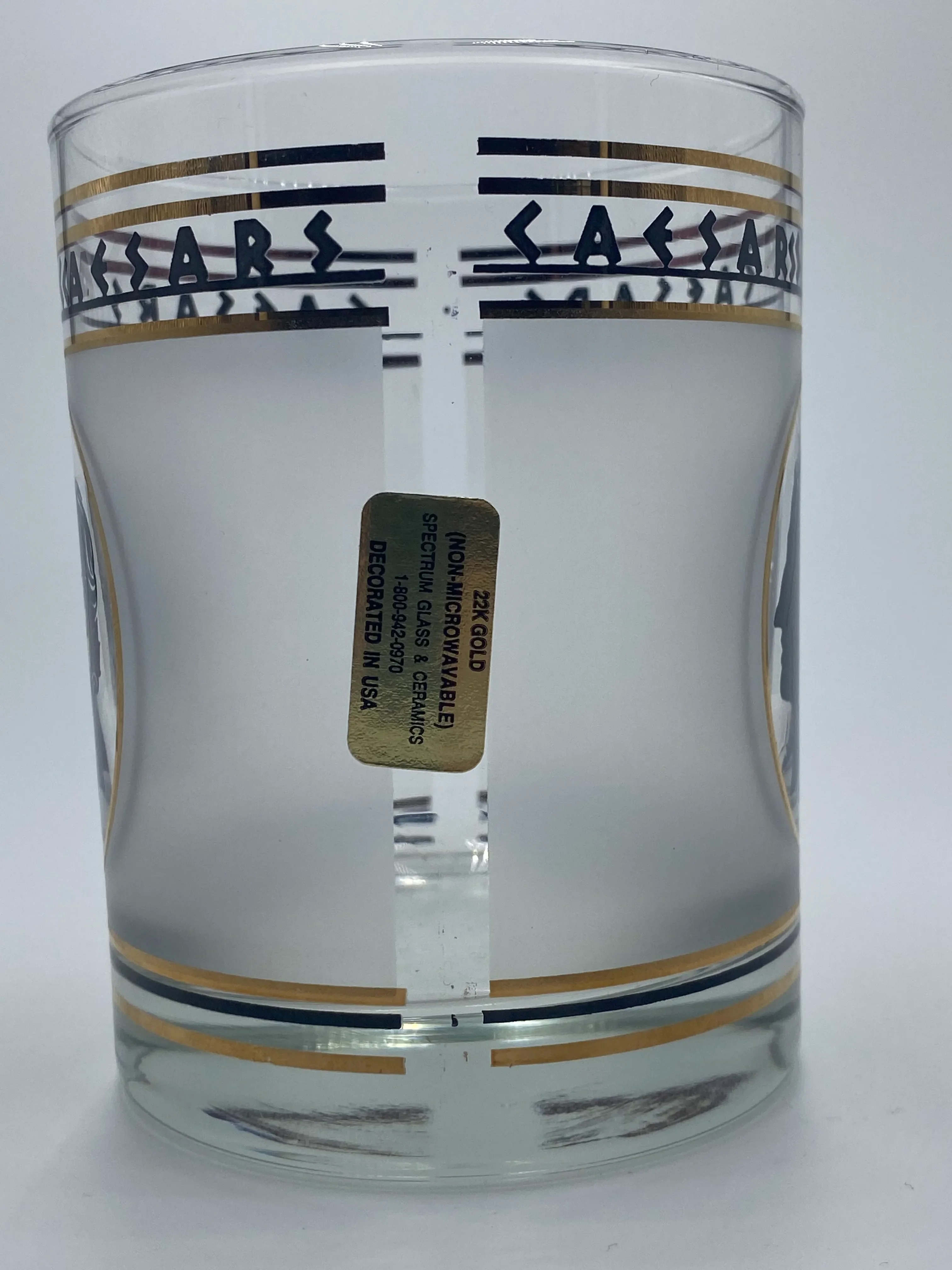 Vintage 1990s Caesar's Palace 22k Gold Lowball/Rocks Glasses Set