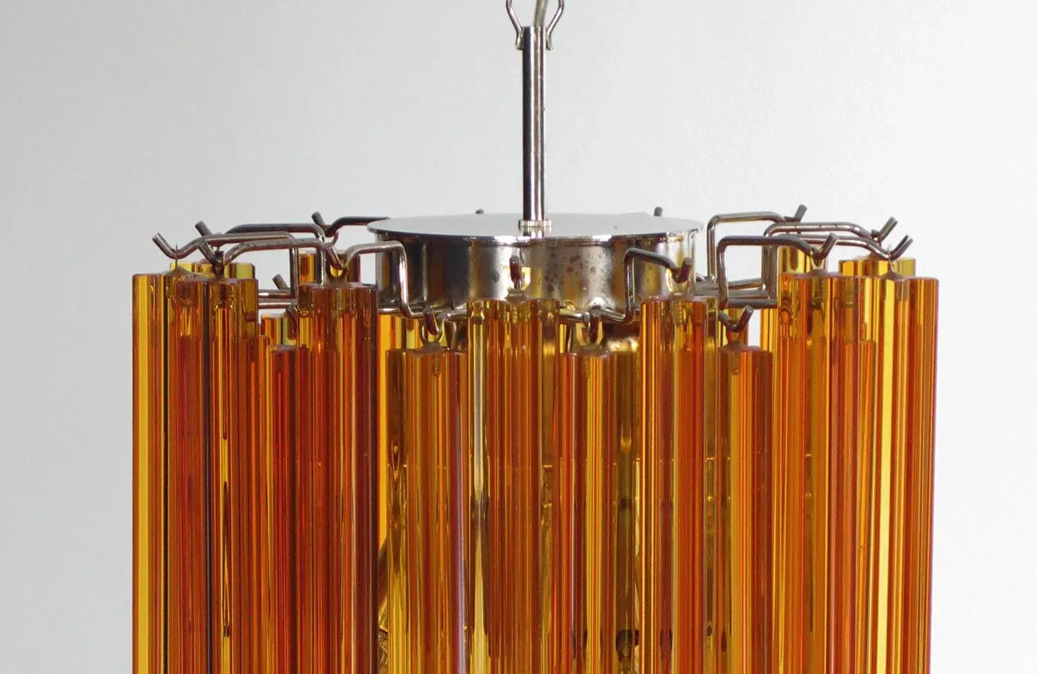 Vintage Italian Amber Murano Glass Chandelier, 1982