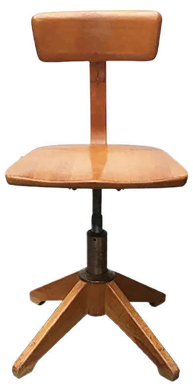 Mid-Century German Wooden Swivel Chair from Sedus Chairish